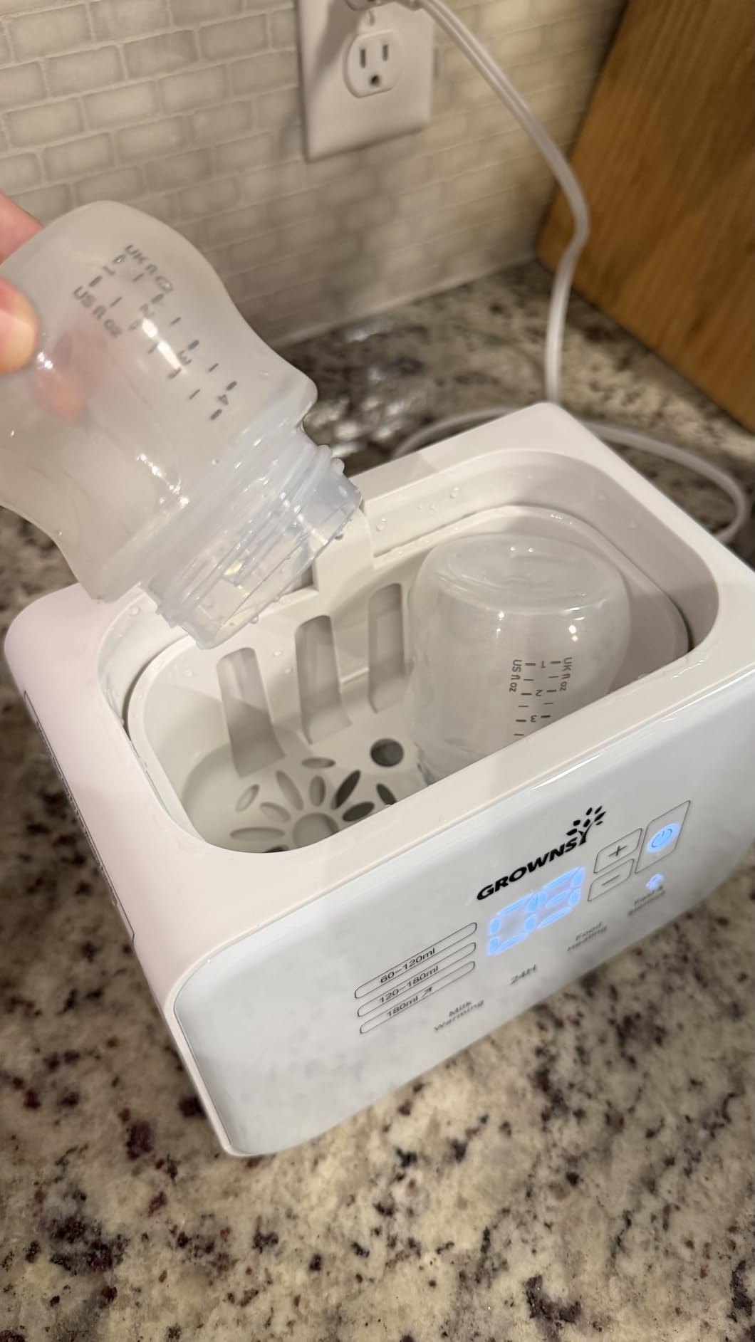 GROWNSY Fast Double Baby Bottle Warmer for Breastmilk & Formula, White | 8-in-1 Functions, Precise Temp Control, Timer, Defrost, Sterilize, Keep Warm, Baby Food Heating customer photo 1