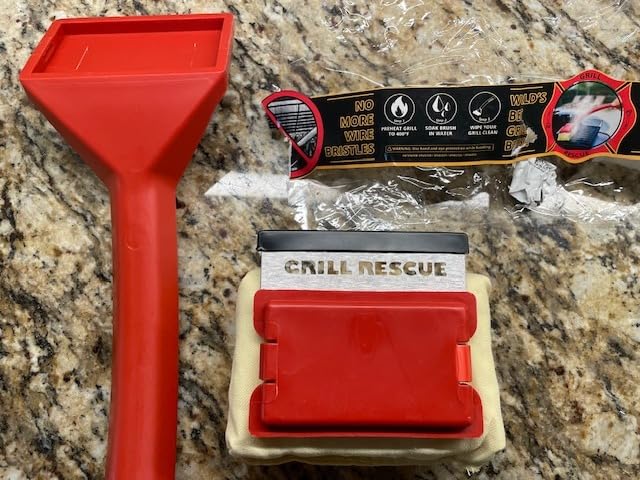 Grill Rescue Bristle-Free Steam Cleaning Grill Brush - Safe for All Grill Types, Heat-Resistant Kevlar Head, Perfect for Stainless Steel, Porcelain, Cast Iron Grates (Scraper Brush) customer photo 1