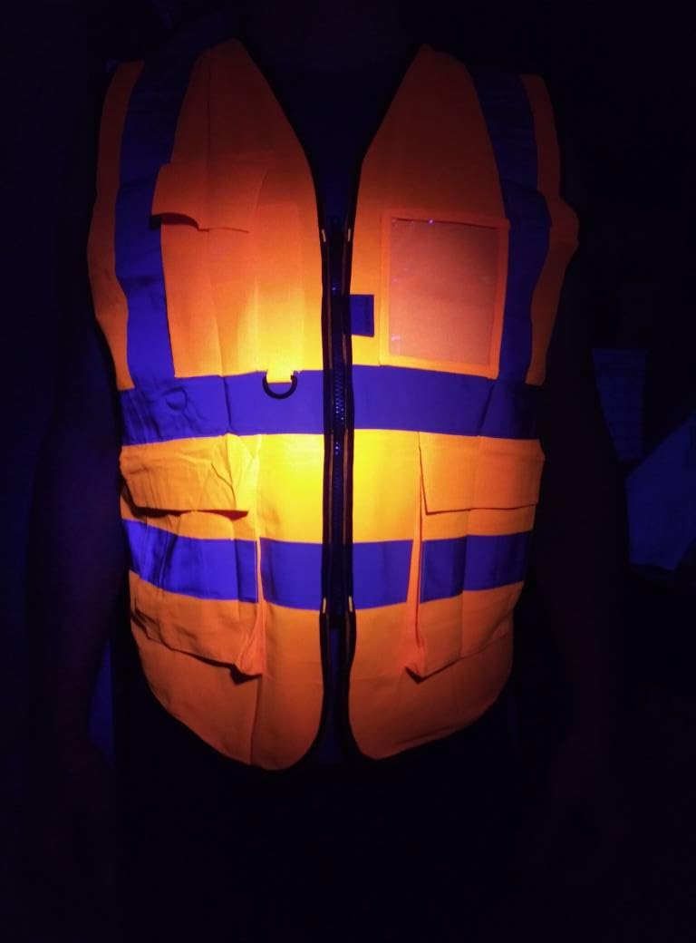A-SAFETY ANSI/ISEA Standard Class 2 Hi-Vis Vest, Mic Tabs, Zip, Yellow, XL | Yellow XL Class 2 safety vest with 7 pockets, black front zipper and reflective strips for surveying customer photo 2