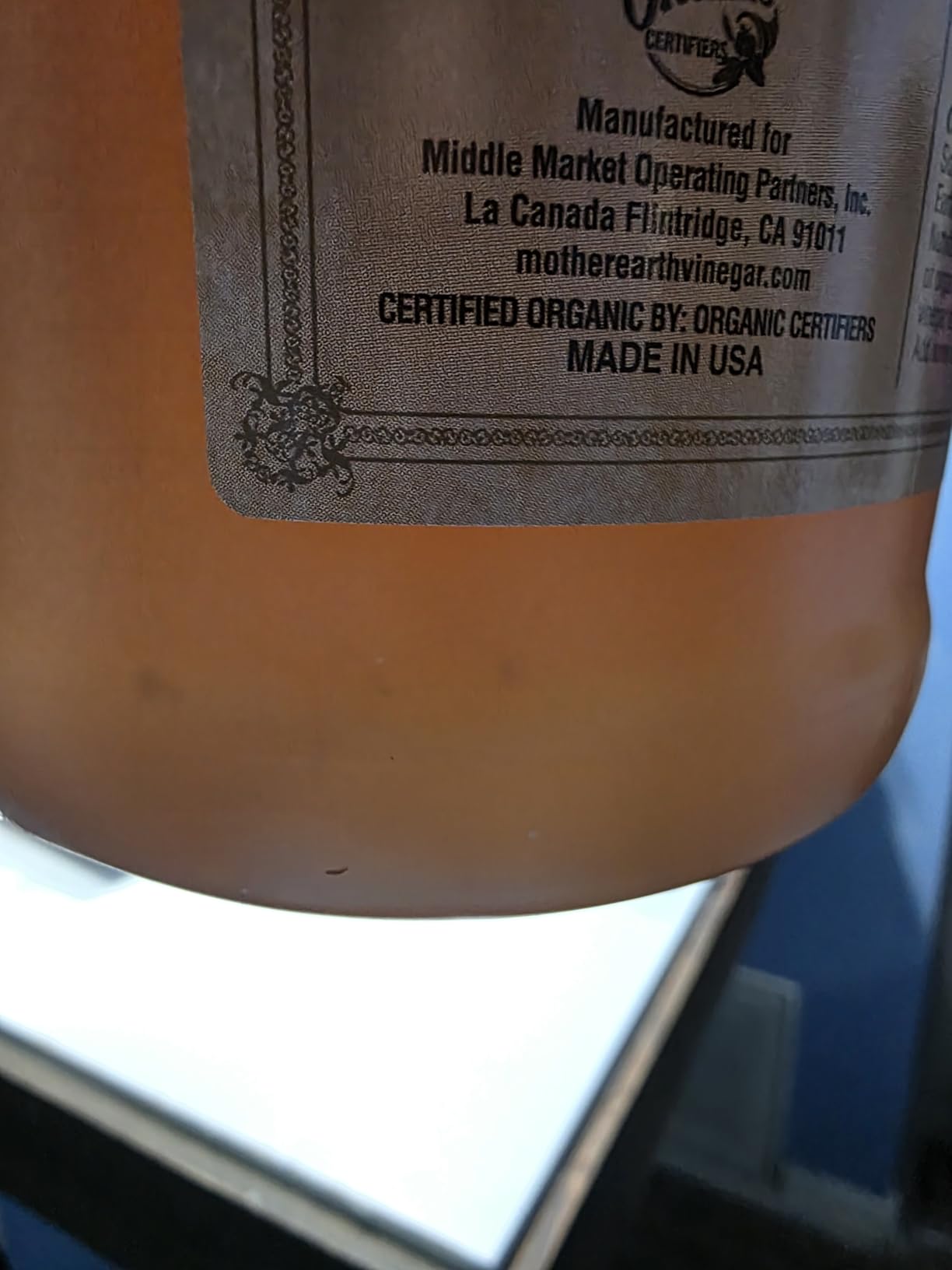 Mother Earth, Organic Apple Cider Vinegar with The Mother, Half Gallon, Fresh Pressed Organic Apples, OACV, ACV, Raw, Unpasteurized, Unfiltered customer photo 1