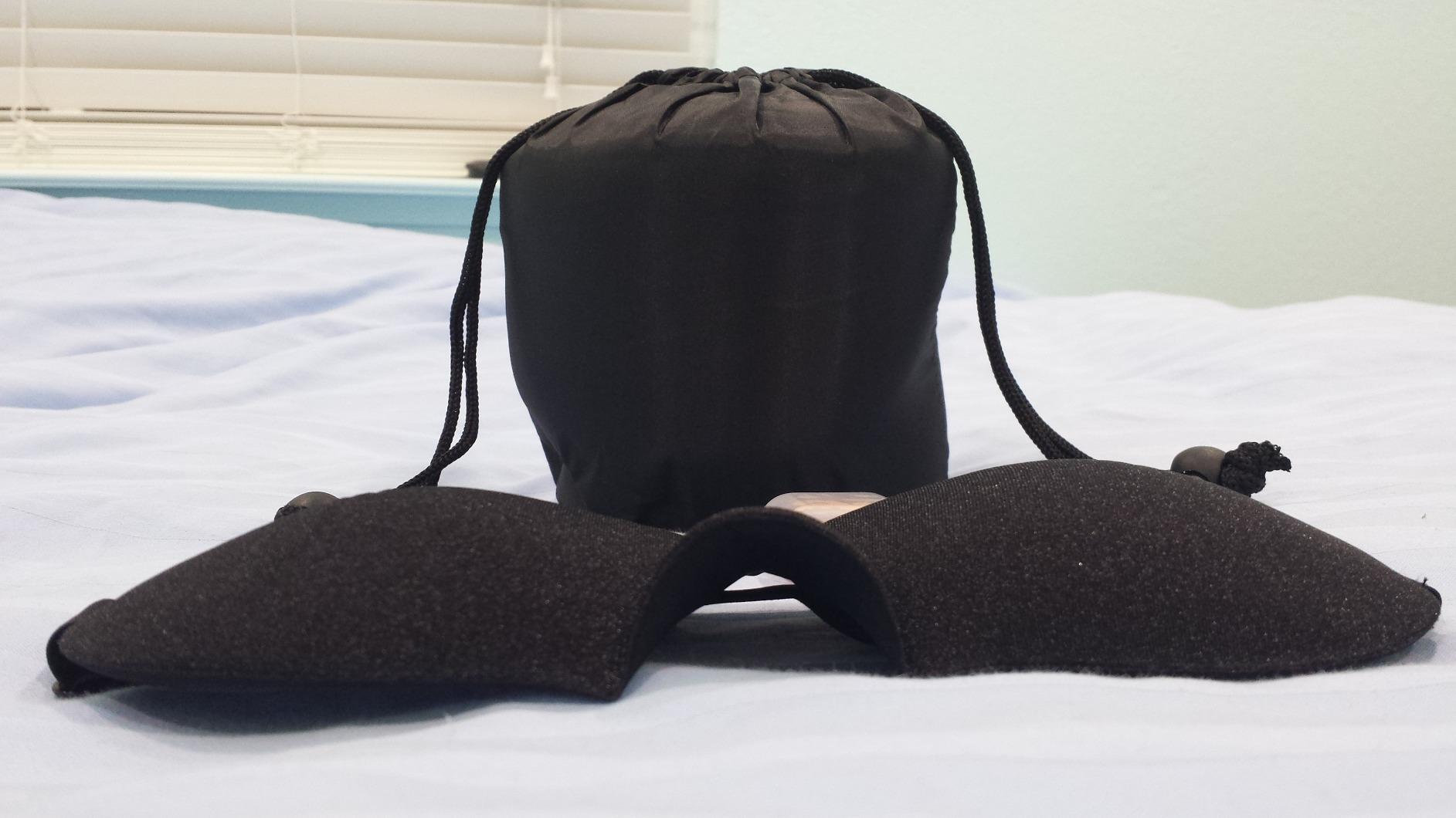 MLVOC Airplane Travel Neck Pillow for Sleeping, 3D-Eye Mask & Earplugs Kit | 3-in-1 Compact Lightweight Travel Pillow Kit, Curved Neck & Chin Support, Rope Lock Fit, Pure Memory Foam, Car, Train Travel customer photo 1