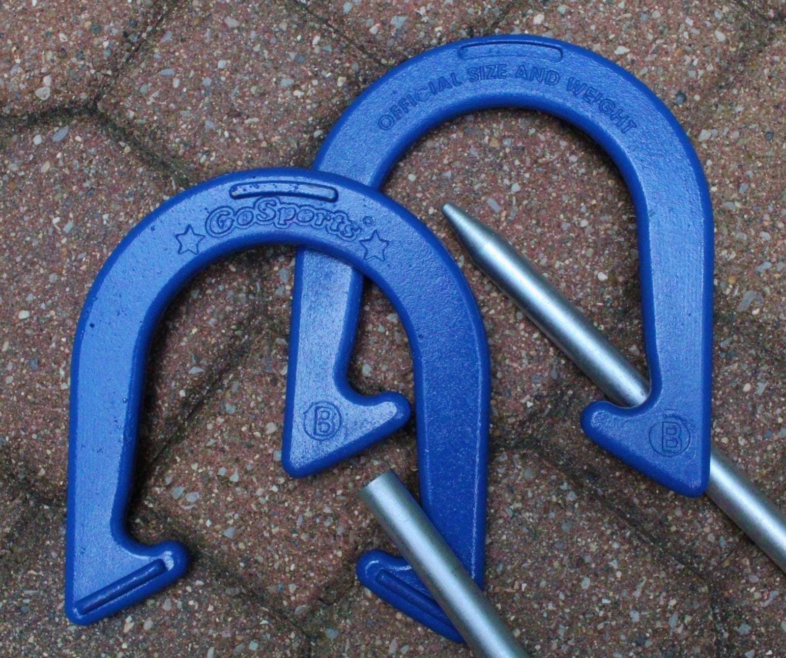 GoSports Steel Horseshoes Outdoor Game Set - Gold & Silver or Red & Blue - Official Size and Weight customer photo 2