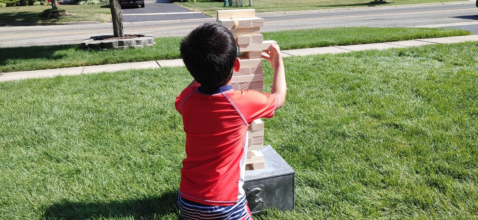 Megwoz Giant Tumble Tower Games for Kids and Adults 57 Blocks New Zealand Pine Wooden Blocks Stacking to Over 4.2FT Family Game for Indoors Outdoors Yard Games for Family customer photo 1