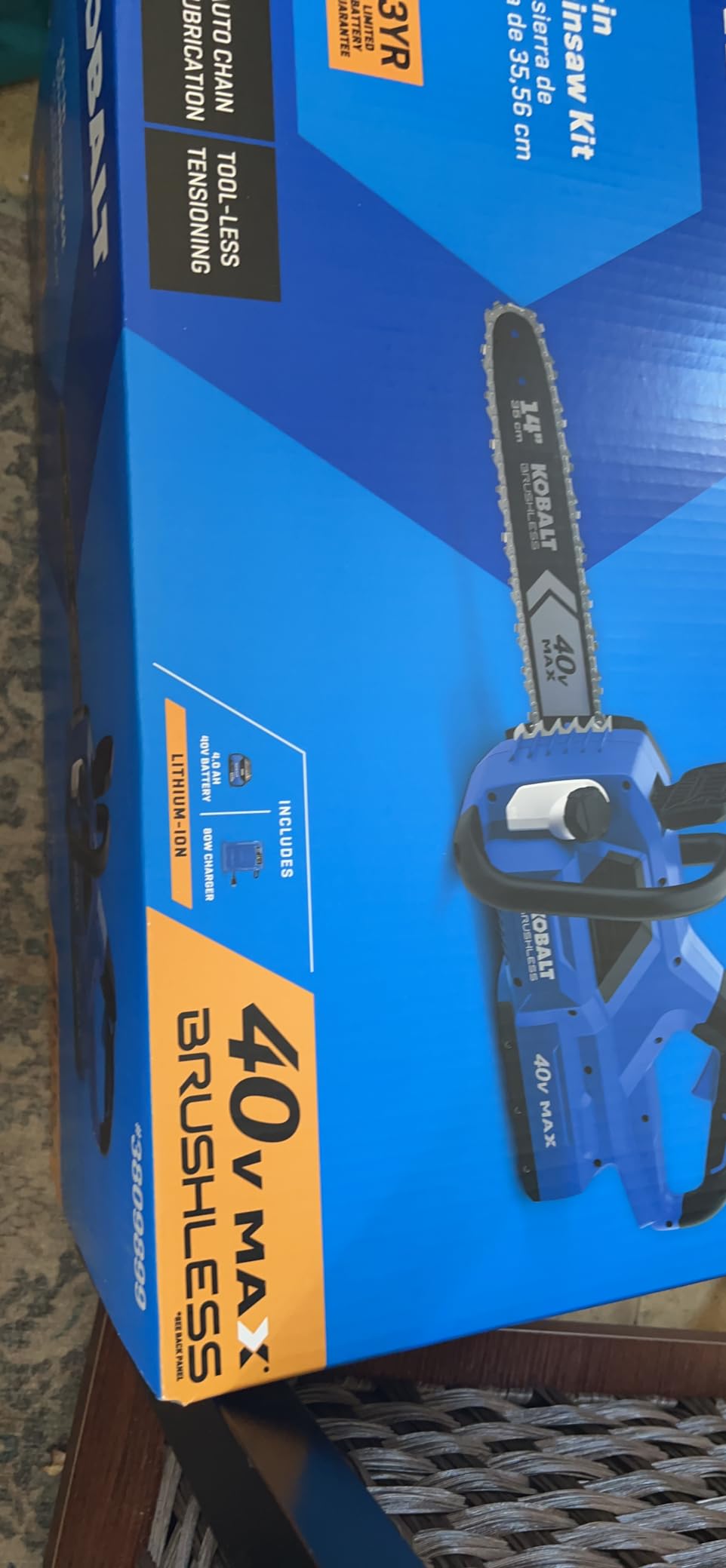 Kobalt 40-Volt 40v Lithium Ion Bare Tool 14-in Cordless Electric Brushless Chainsaw customer photo 1