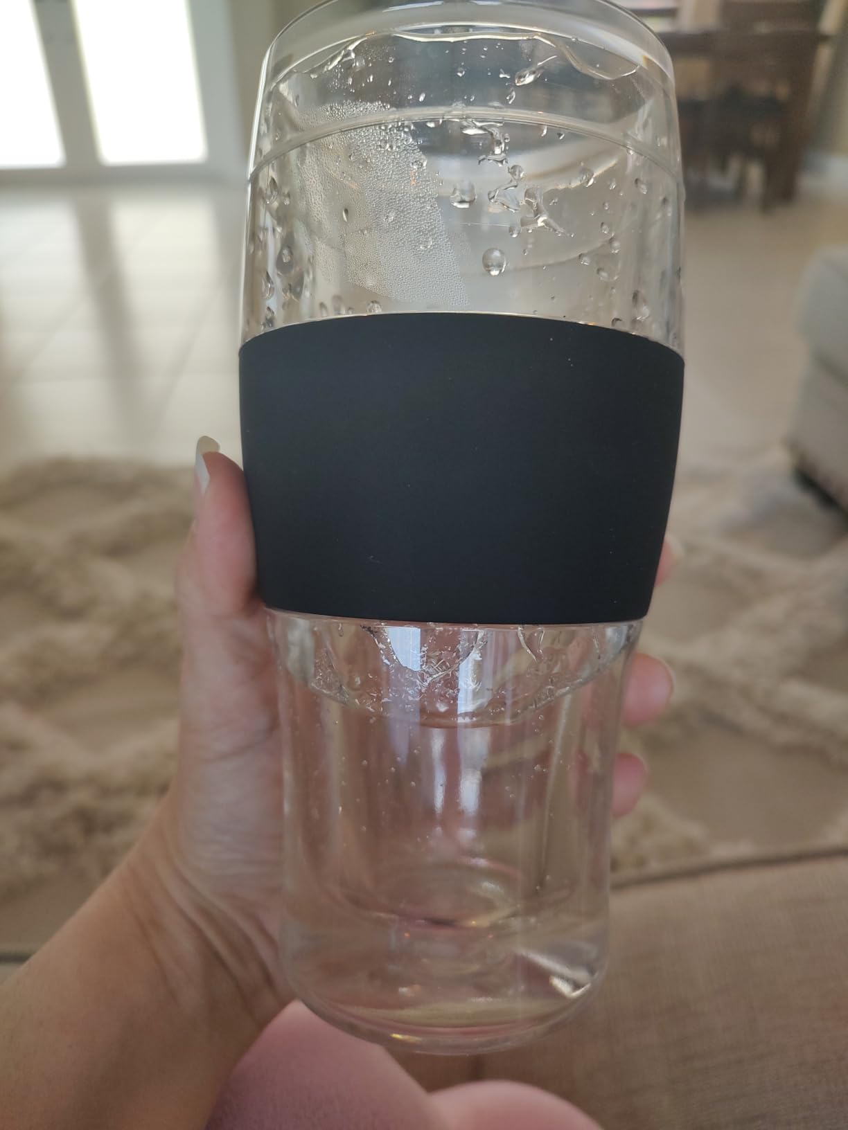 Host FREEZE Beer Glasses, Frozen Beer Mugs, Freezable Pint Glass Set, Insulated Pint Glass to Keep Your Drinks Cold, Double Walled Insulated Glasses, Tumbler for Iced Coffee, 16oz, Set of 2, Black customer photo 1