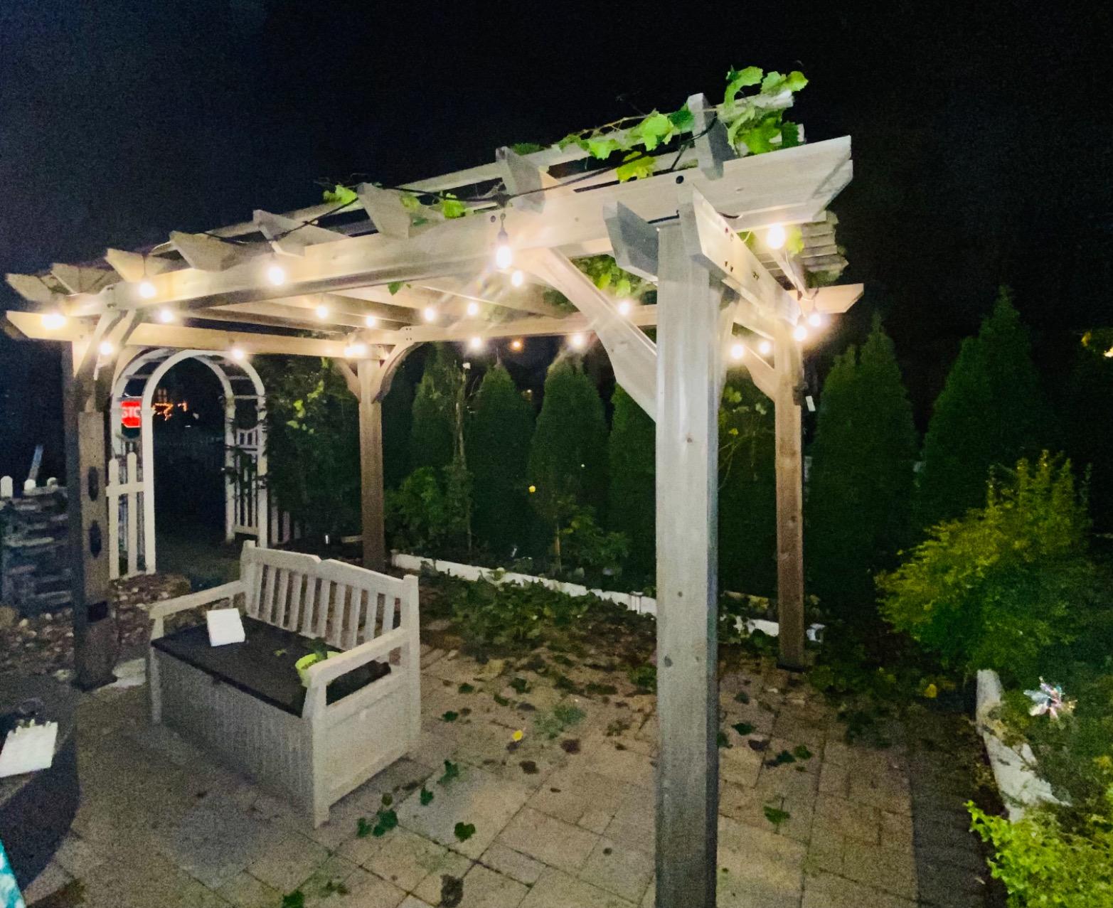 Backyard Discovery Somerville 14' x 10' Cedar Wood Pergola Kit with Trellis Roof, All-Season Durability, High-Wind Rating, PowerPort, Shade for Outdoor Patio, Deck, Garden, and Entertaining customer photo 1