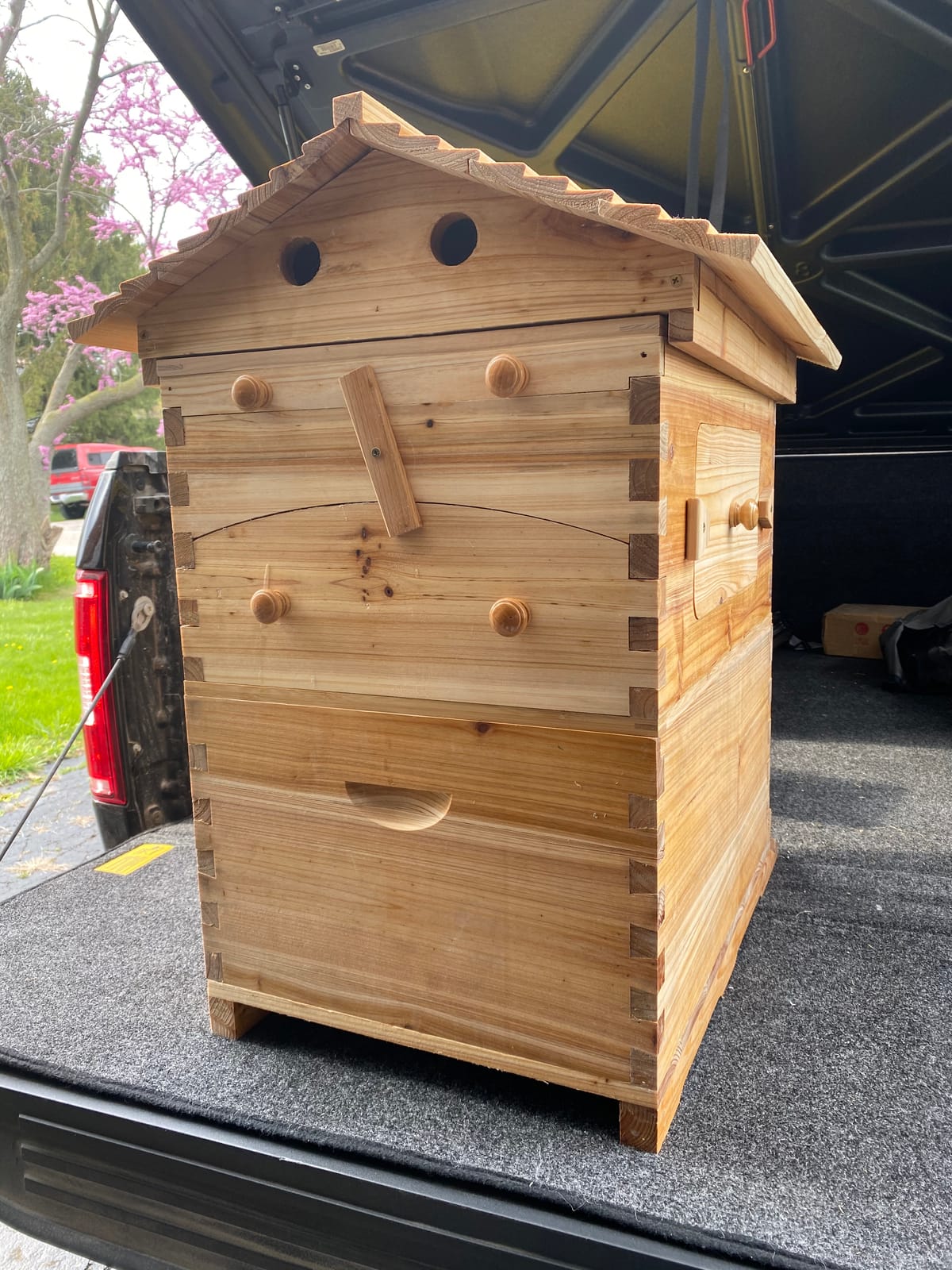 LANGLANG Automatic Wooden bee hive House kit with 7 PCS Upgraded Auto Frame Comb-Beehive Box Honey Free harvesting. customer photo 2
