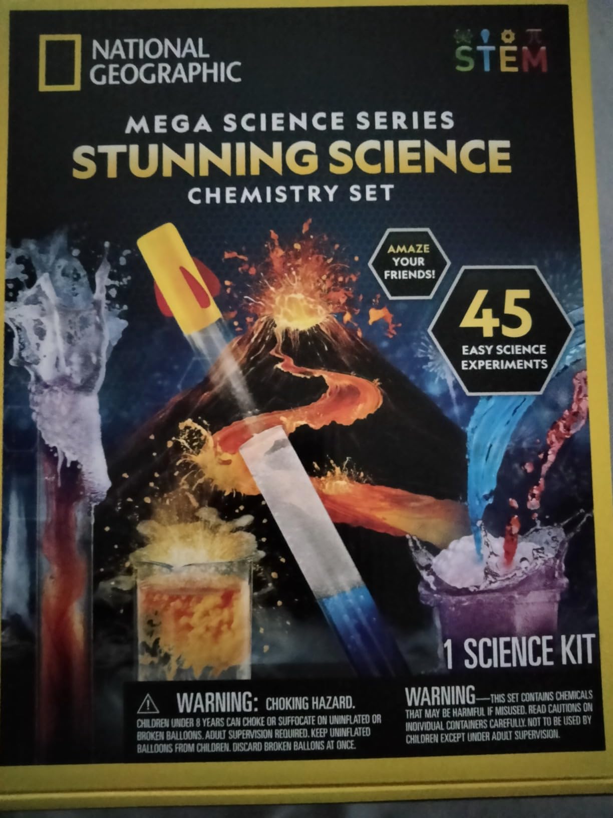 National Geographic Chemistry Set with 45 Experiments for Kids 8-12 | Volcano Eruption, Geyser and Rocket Activities, Hands-On Chemical Reactions, STEM Projects, Science Kit, Birthday Gift customer photo 2