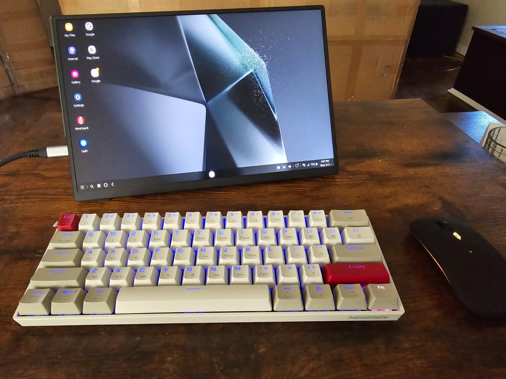 Newmen GM610 60% Wireless Mechanical Gaming Keyboard (Linear Red Switch) | 60% Wireless Gaming Mechanical Keyboard, Wired/Bluetooth/2.4G RGB Backlit, Anti-Ghosting Keys, Programmable, Hot-Swappable customer photo 2
