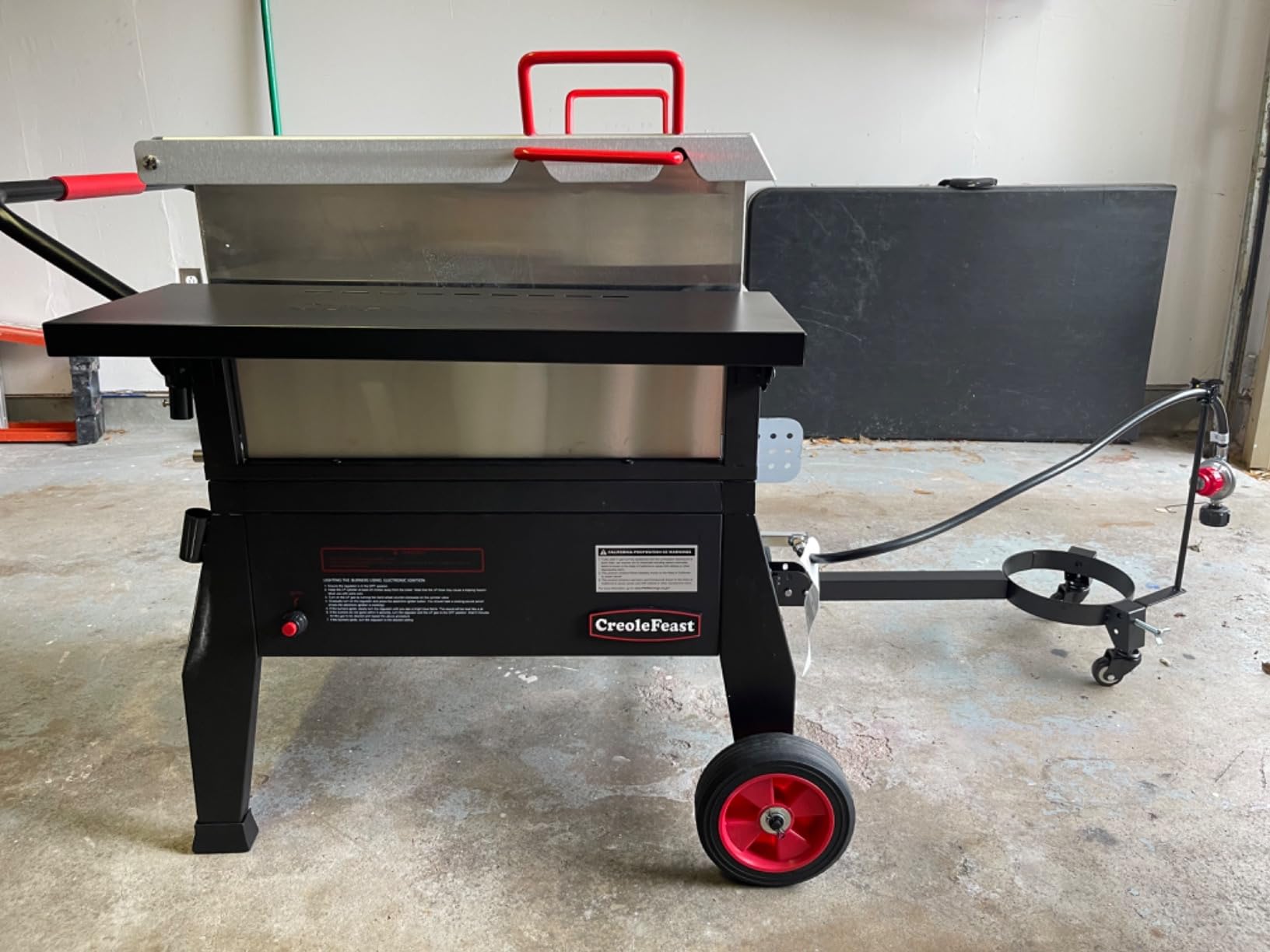 Creole Feast CFB1001A 90 QT Crawfish Boiler Black | Single Sack Propane Gas Cooker with Folding Cylinder Mounting Bracket and Stirring Paddle for Seafood & Crawfish Season customer photo 2