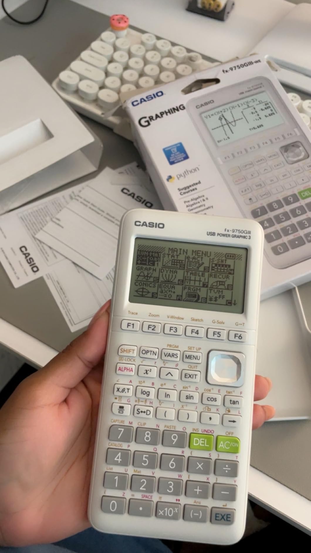 Casio fx-9750GIII Graphing Calculator, Python Programming, Pink | Natural textbook display with Python programming; ideal for exams, STEM & advanced math customer photo 1