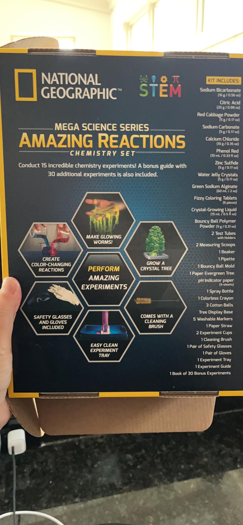 National Geographic Amazing Chemistry Set with 100+ Experiments Ages 8-12 | Crystal Growing, Chemical Reactions, STEM Projects, Hands-On Science Experiments, Science Kit, Birthday Gift customer photo 1
