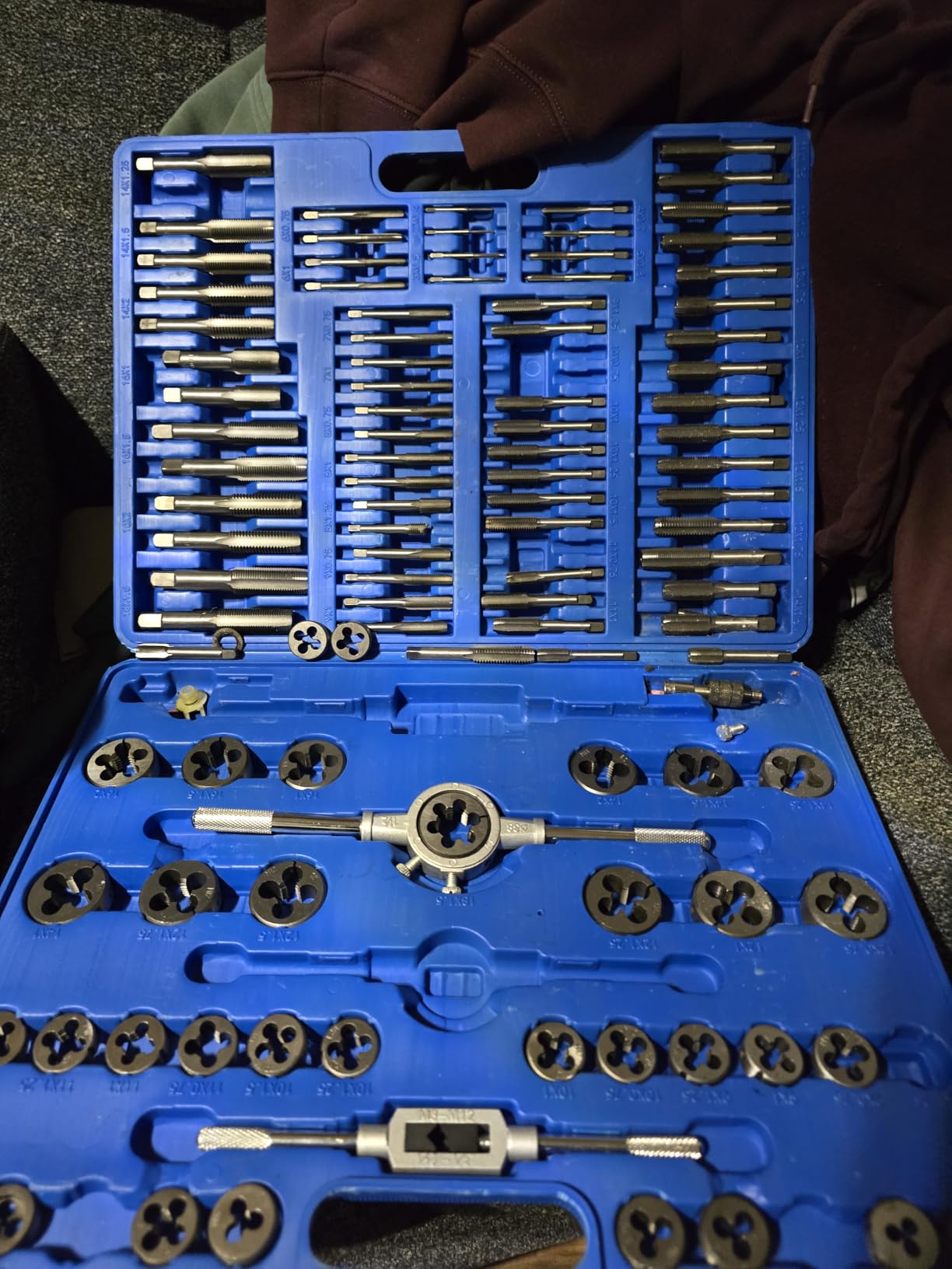 110PCS Tap and Die Set, Metric Tap and Die Rethreading Kit | Thread Chaser Set for Cutting External and Internal Threads, Metric Size M3 to M16 with Storage Case customer photo 1