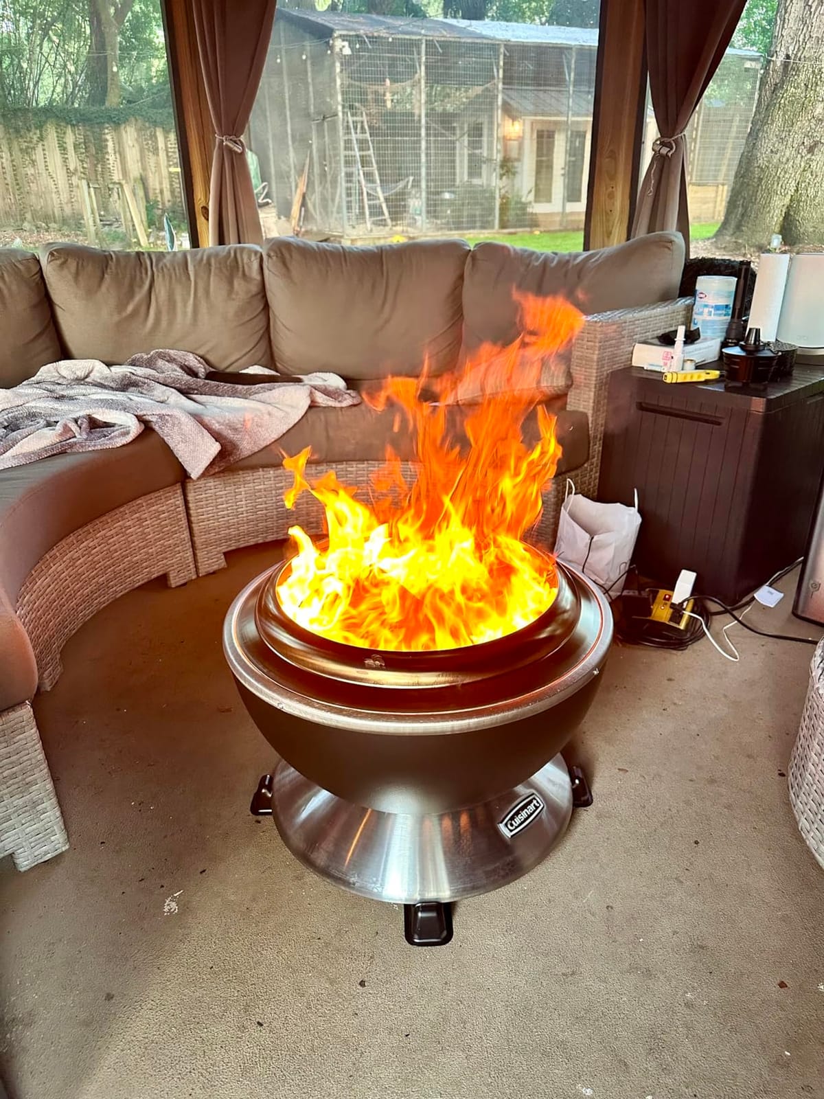Cuisinart Outdoor Fire Pit, Cleanburn Smokeless System, Wood Burning, 24