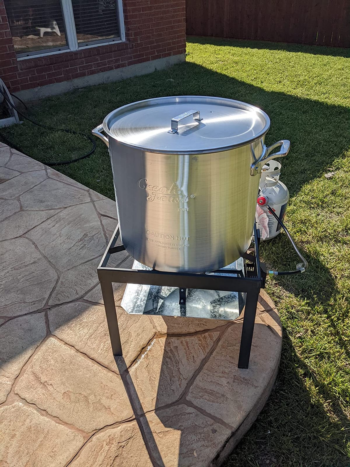 Creole Feast SBK0801 80 Qt Seafood Boiling Kit with Strainer, Aluminum | Outdoor Propane Gas Seafood Boil Pot and Basket with 100,000 BTUs Propane Burner and 10 PSI Regulator, Black & Silver customer photo 1