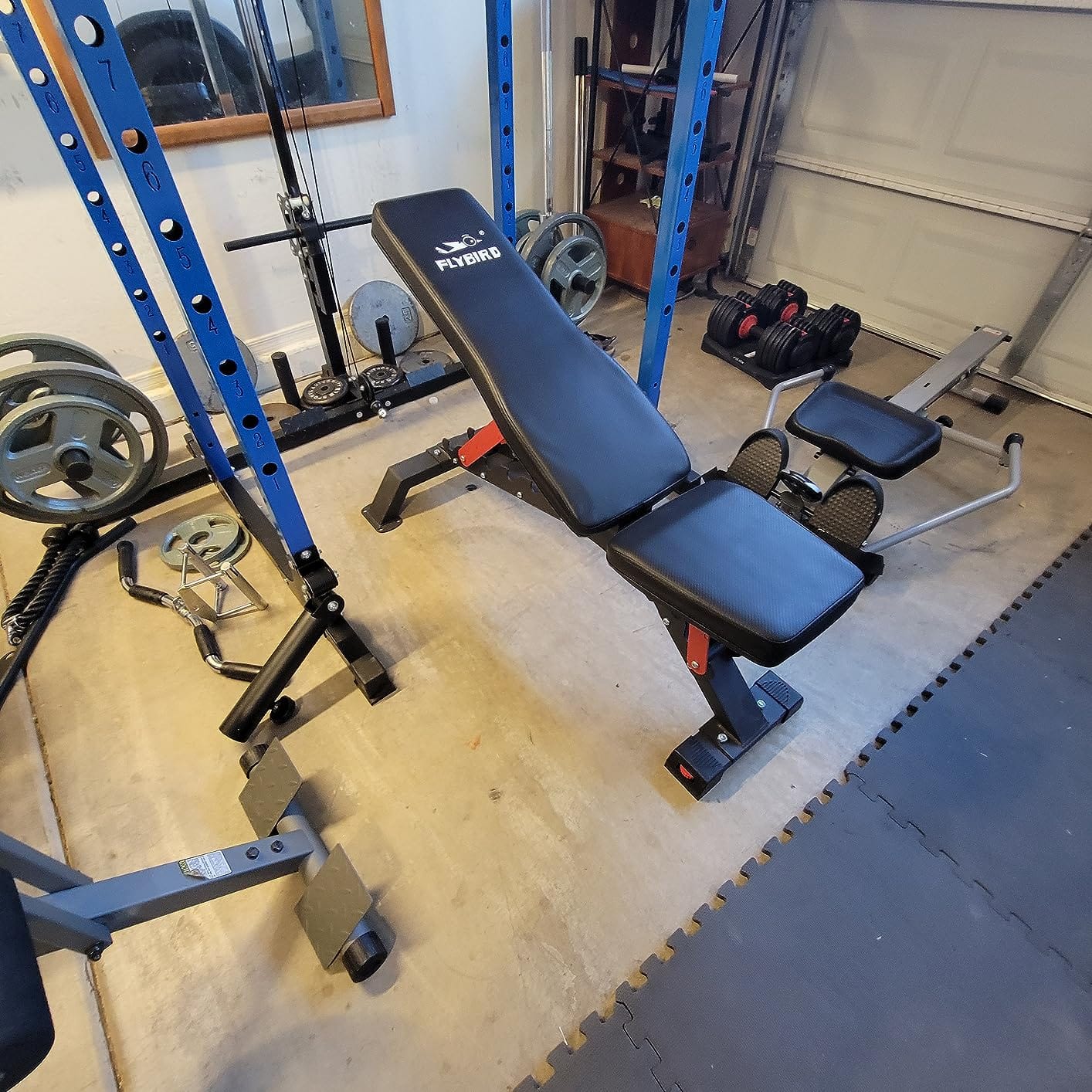 FLYBIRD WB7 Weight Bench, 1300LBS Commercial Adjustable Weight Bench, Workout Bench for Home Gym, Flat Incline Bench Press Heavy Duty Bench with 34'' Extra-Long Backrest and Easy-Roll Wheels customer photo 1