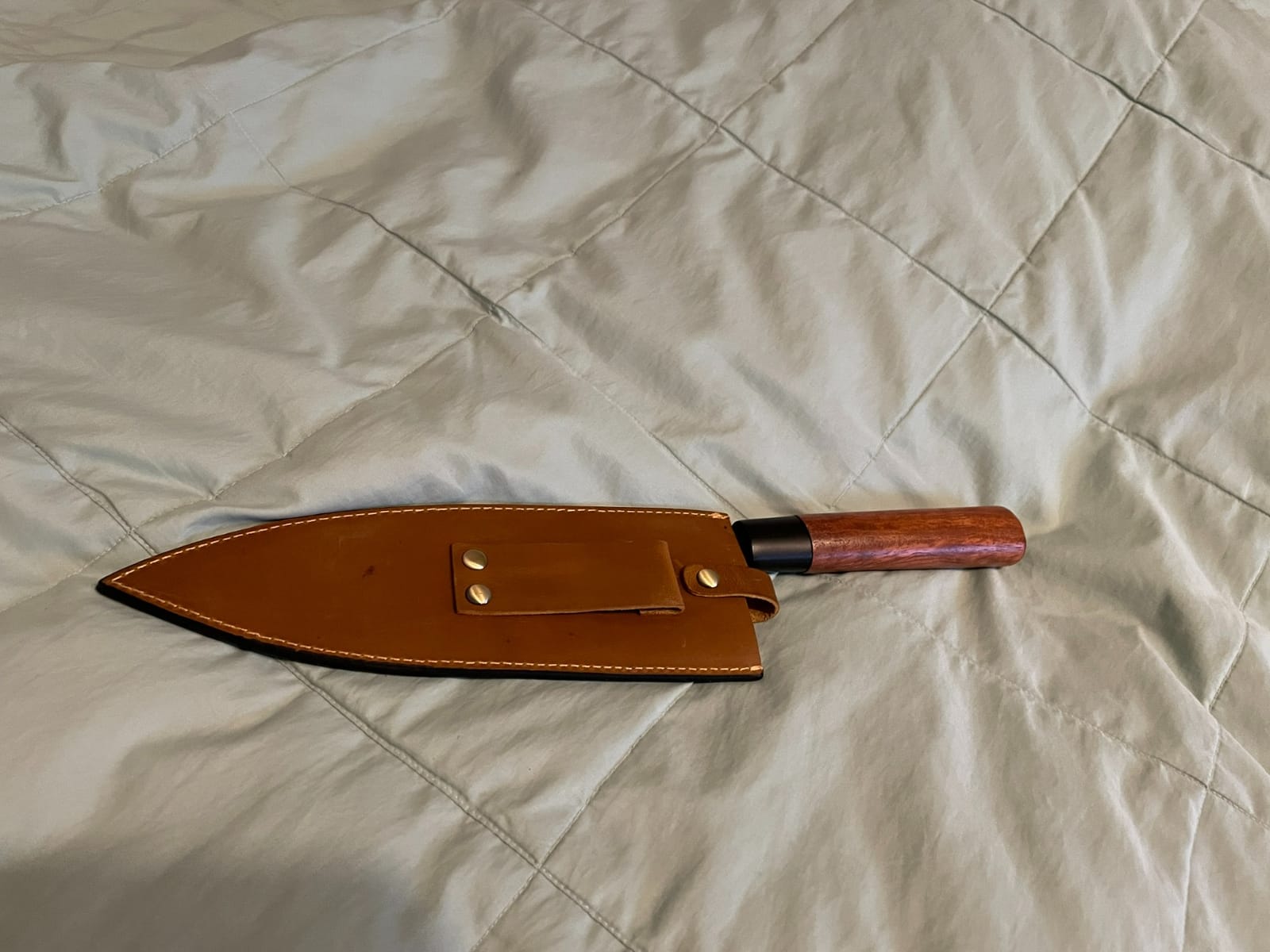 Qchengsan Cowhide Leather Knife Sheath, 8 Inch Chef Knife Guard, Heavy Duty Universal Knife Cover or Sleeves, Chef Meat Cleaver Sheath with Belt Loop customer photo 1