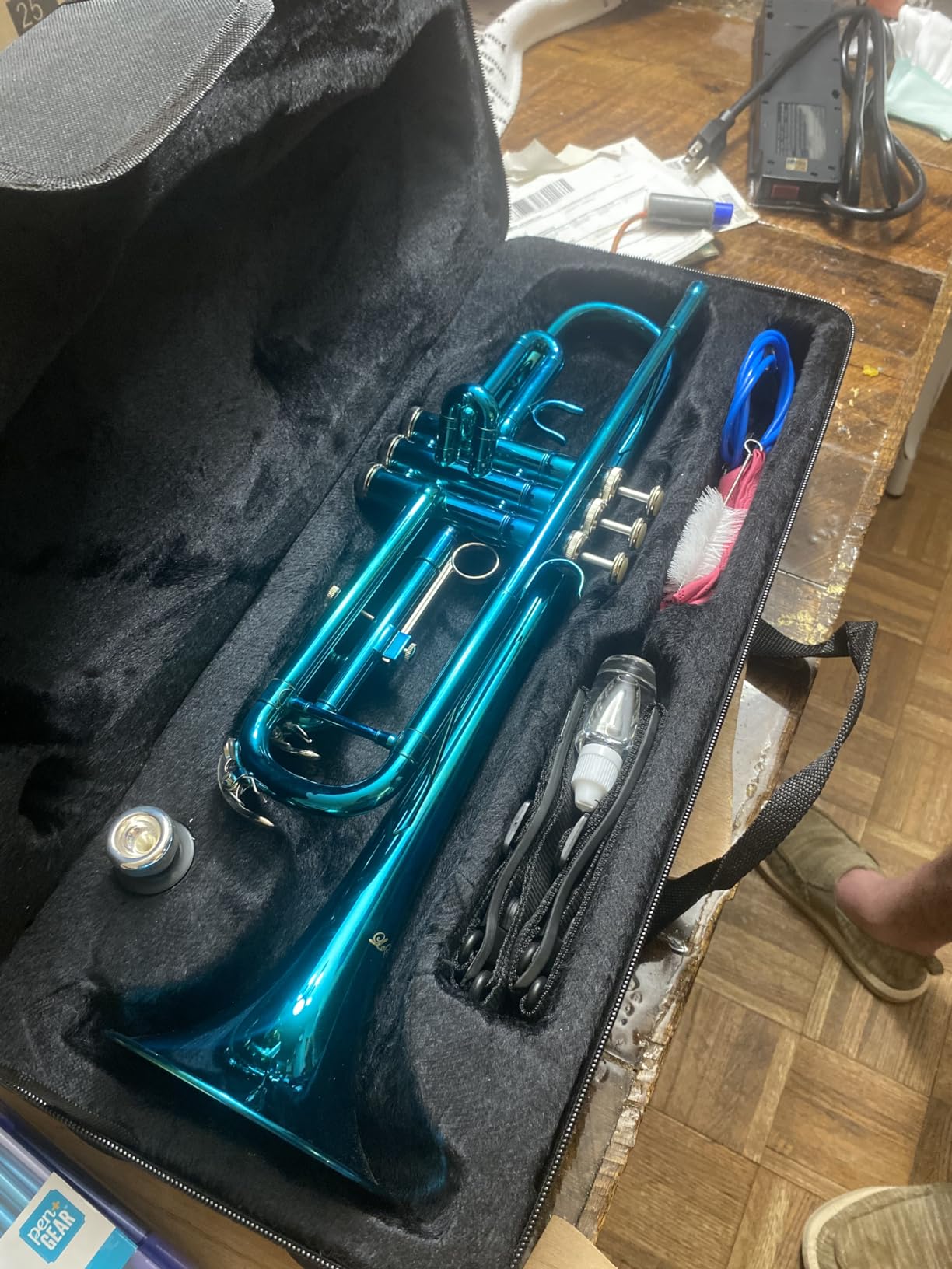 LeSage Bb Standard Trumpet Set for Beginner, Brass Student Trumpet Gold | Include Carrying Case, Care Kit, Valve Oil, Cloth, 7C Mouthpiece & Gloves customer photo 1