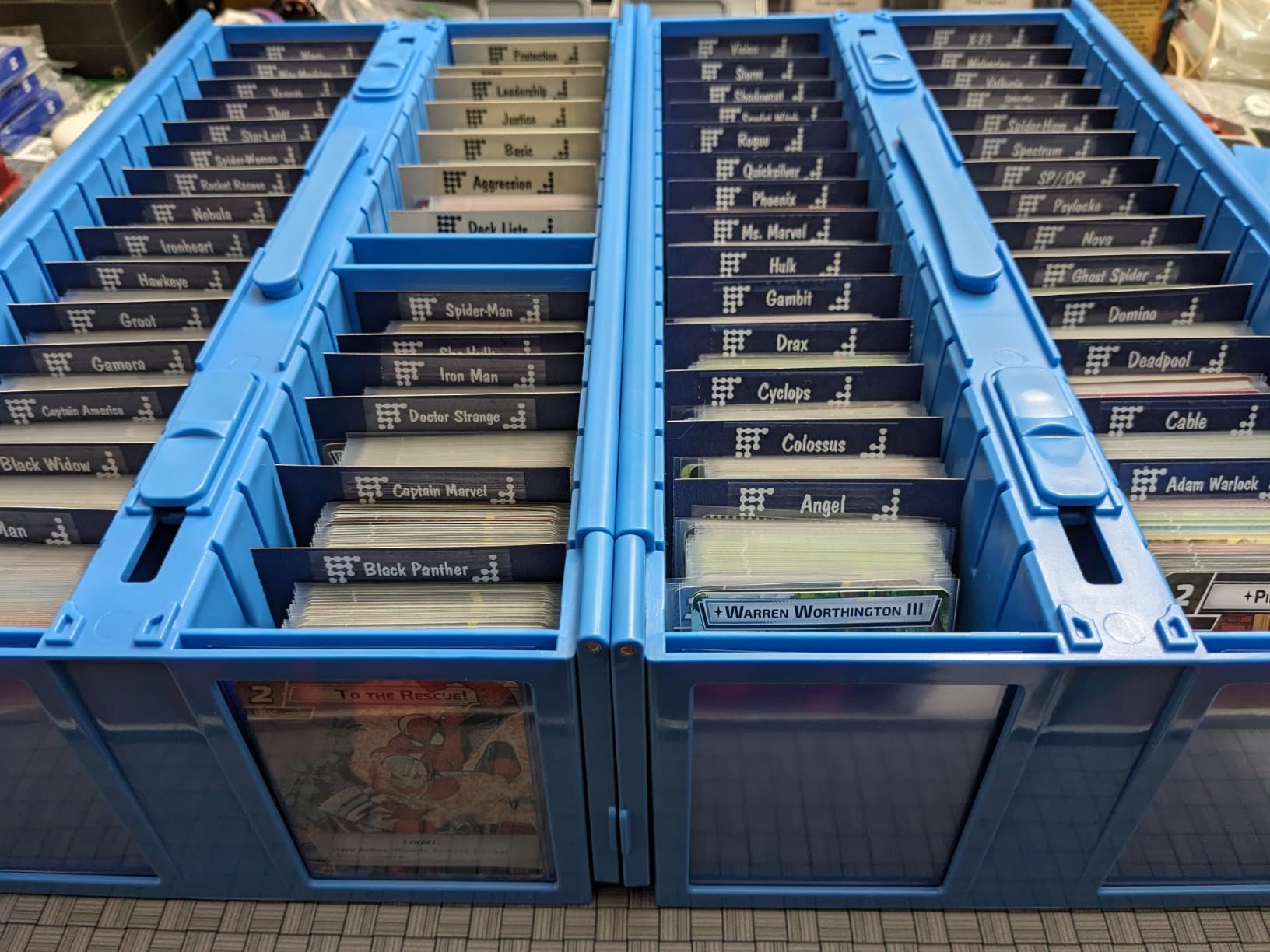 BCW Collectible Card Bins, Holds 1,600 Cards Each, Stackable, Gray, 1 Pack | Each two-row bin holds 1,600 sports or 2,200 gaming cards and fits toploaders, magnetics, deck boxes, and partitions customer photo 2