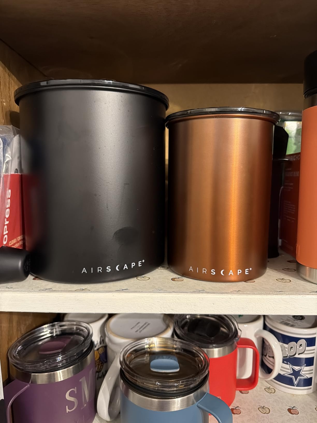 Planetary Design Airscape Stainless Steel Coffee Canister | Food Storage | Food Storage Container | US Patented Airtight Lid | Push Out Excess Air Preserve Food Freshness (Small, Matte Yellow) customer photo 1
