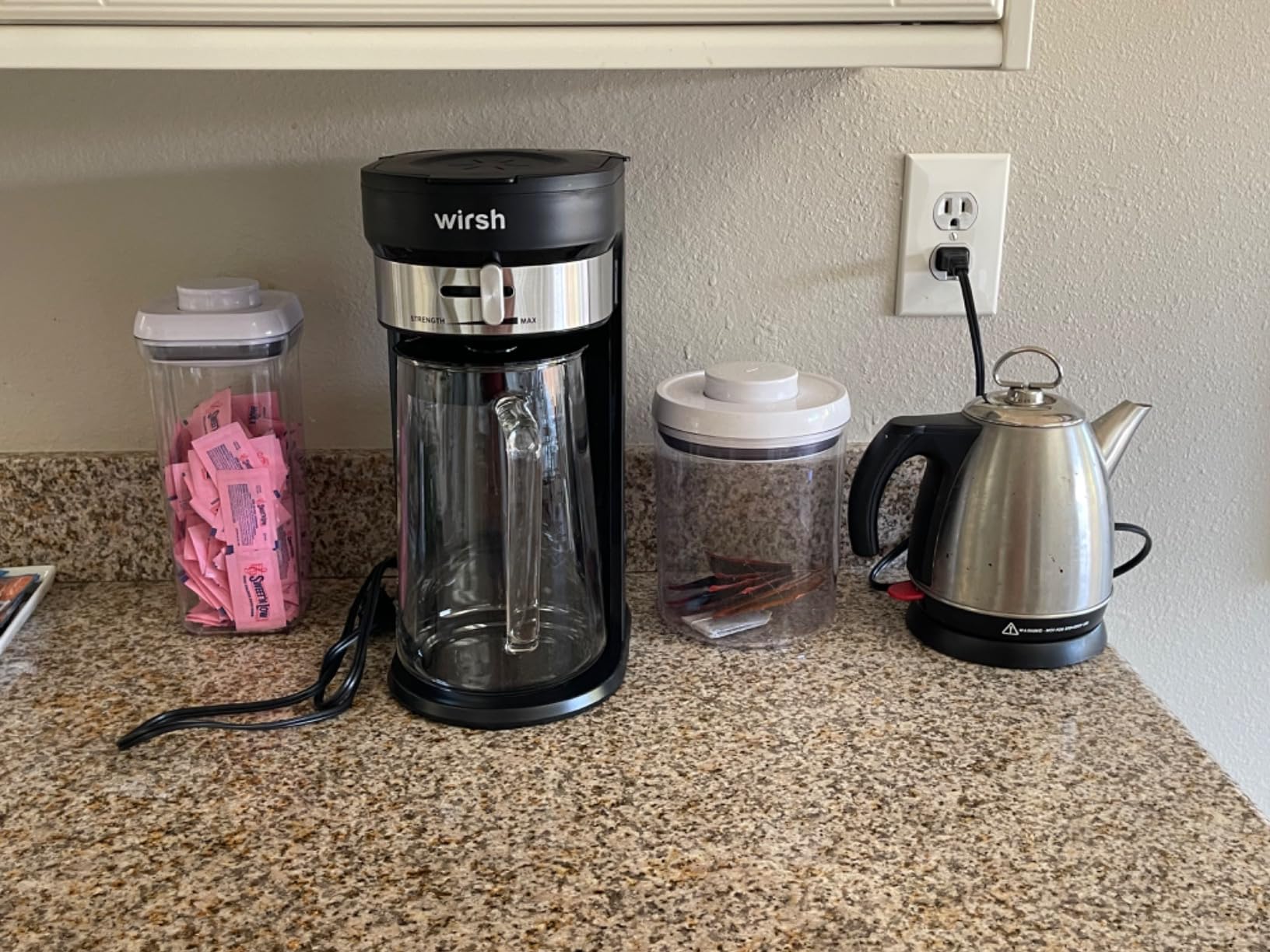 wirsh Iced Tea Maker with 3QT Pitcher, Iced Coffee Maker with Strength Control and Reusable Filter, Perfect For Iced Coffee, Latte, Tea, Lemonade, Flavored Water, Black customer photo 2