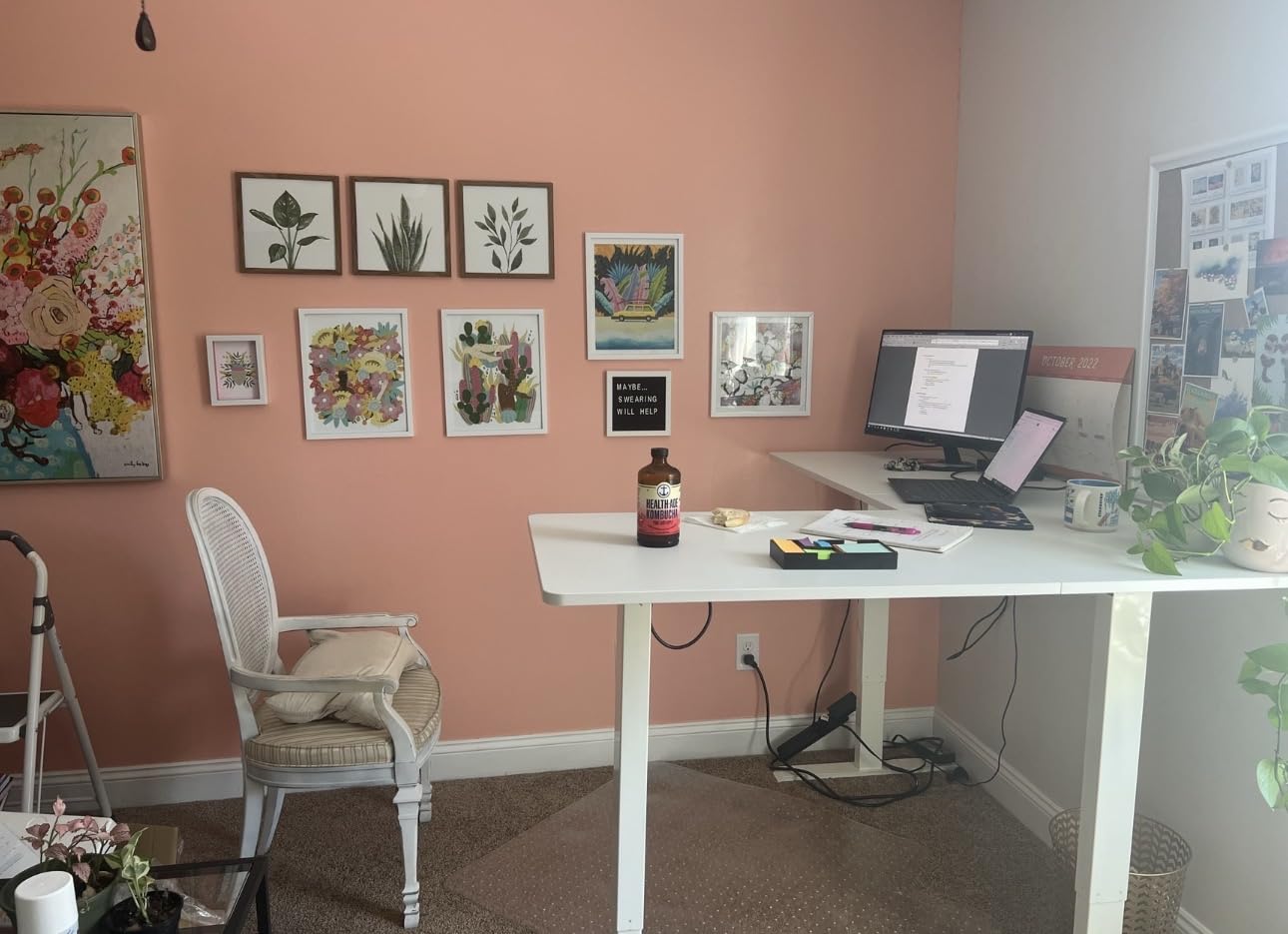 VIVO White 63 x 55 in Corner Standing Desk, DESK-E3CTW | Electric, Holds 225 lbs, Reversible L-Shaped Table, Sit Stand, Height Adjustable, Memory Presets, White Frame customer photo 1