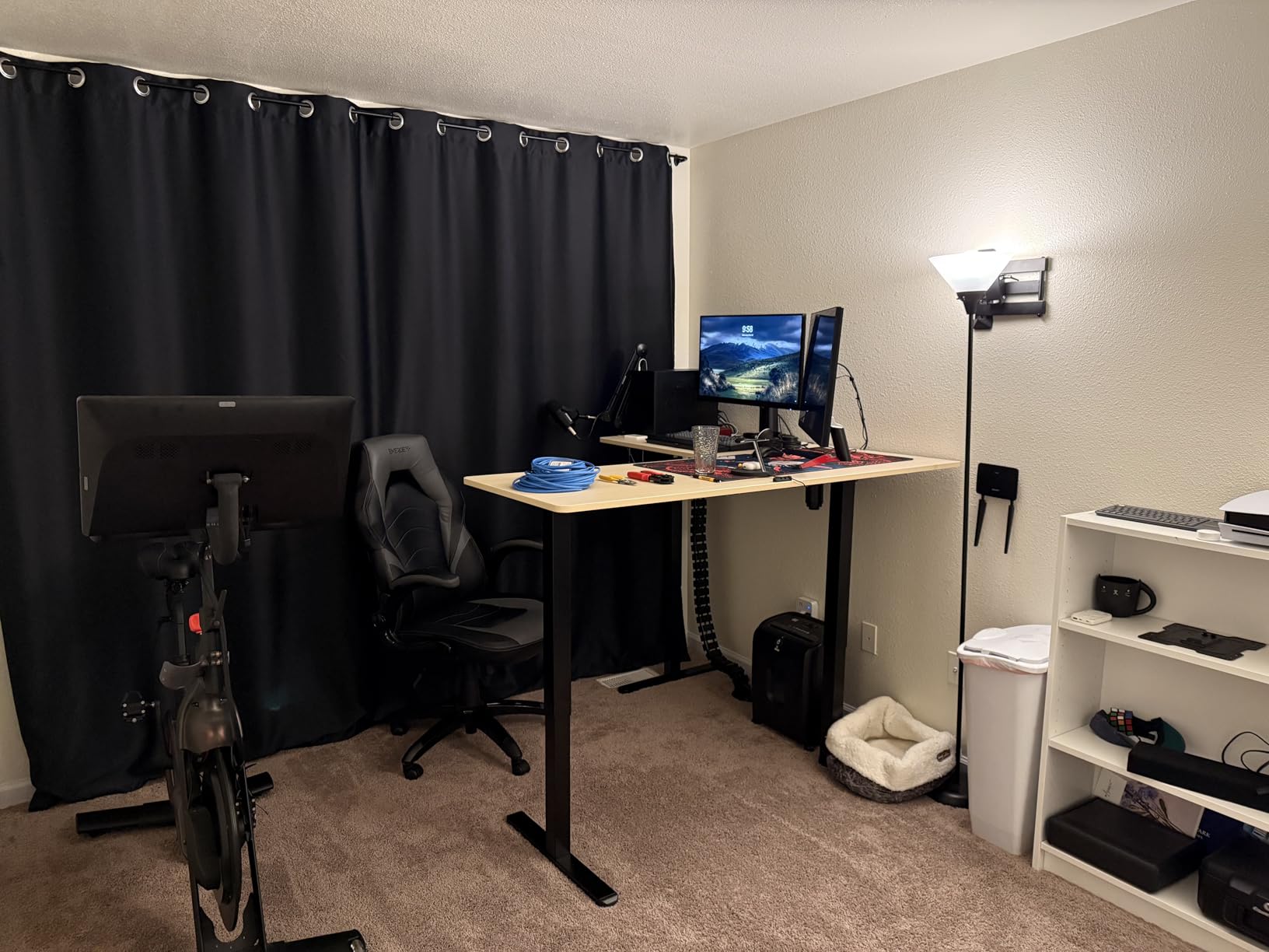 VIVO White 63 x 55 in Corner Standing Desk, DESK-E3CTW | Electric, Holds 225 lbs, Reversible L-Shaped Table, Sit Stand, Height Adjustable, Memory Presets, White Frame customer photo 2