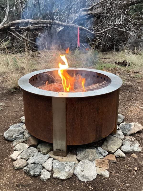 Breeo X Series 24 - Corten Steel Smokeless Fire Pit for Outside - 27.5 in | 62 pounds, smokeless firepit for outside, ideal for families, compatible with wide range of Breeo accessories customer photo 2