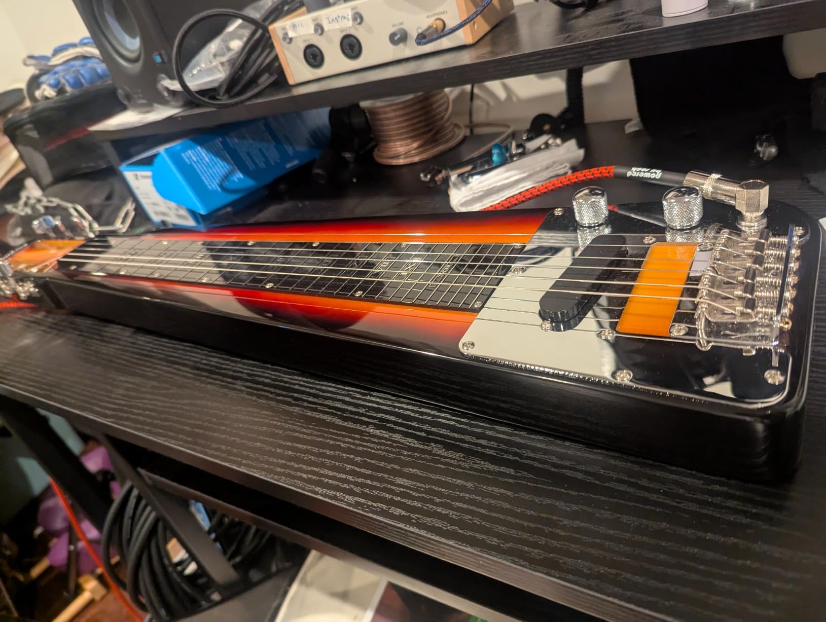 Batking Lap Steel Guitar, Electric Slide Guitars 6 String Slotted Headstock Guiter With Gig Bag Sunburst customer photo 2