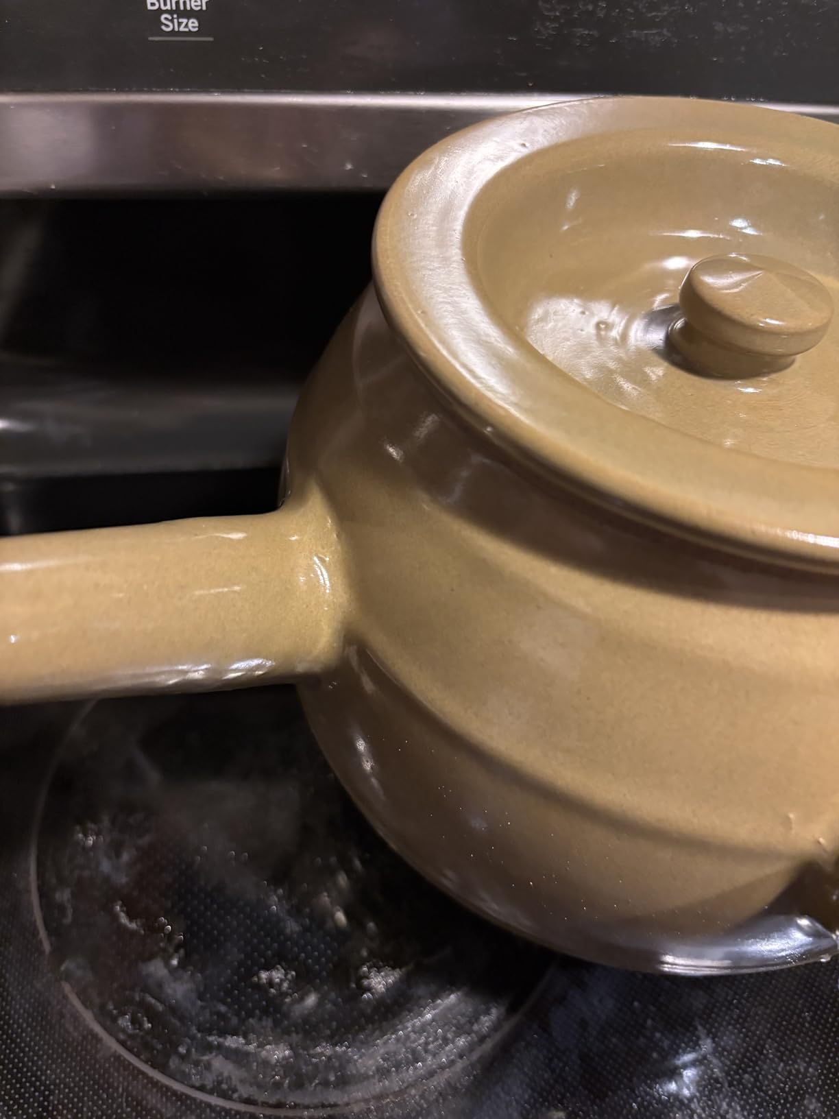 Casserole Clay Pot with Spout Ceramic Olive Glazed Jar, 2qt Slow Simmer customer photo 1