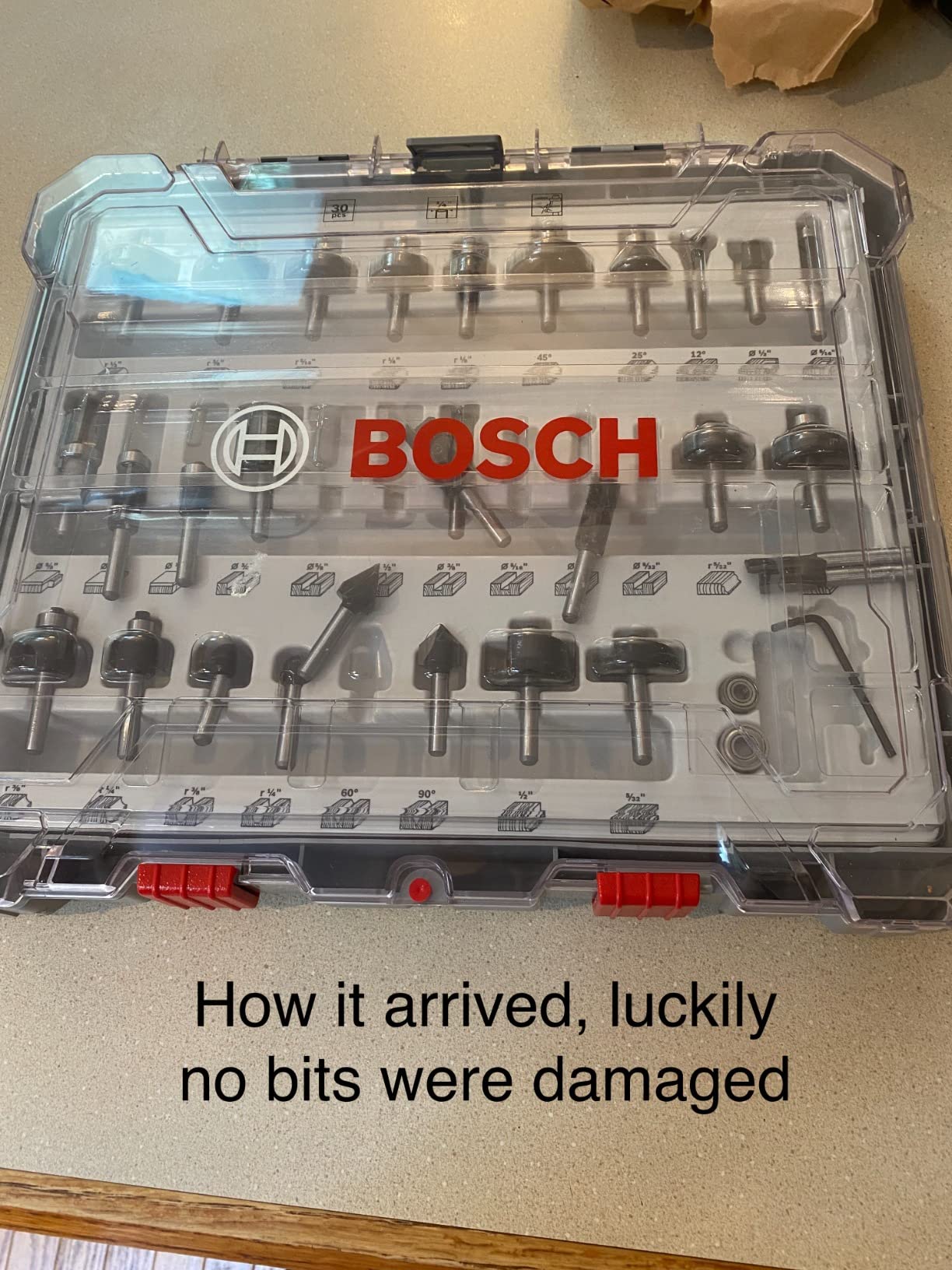 BOSCH RBS015MBS 15-Piece (Universally Compatible Accessory) Carbide-Tipped Wood Router Bits Assorted Set customer photo 1