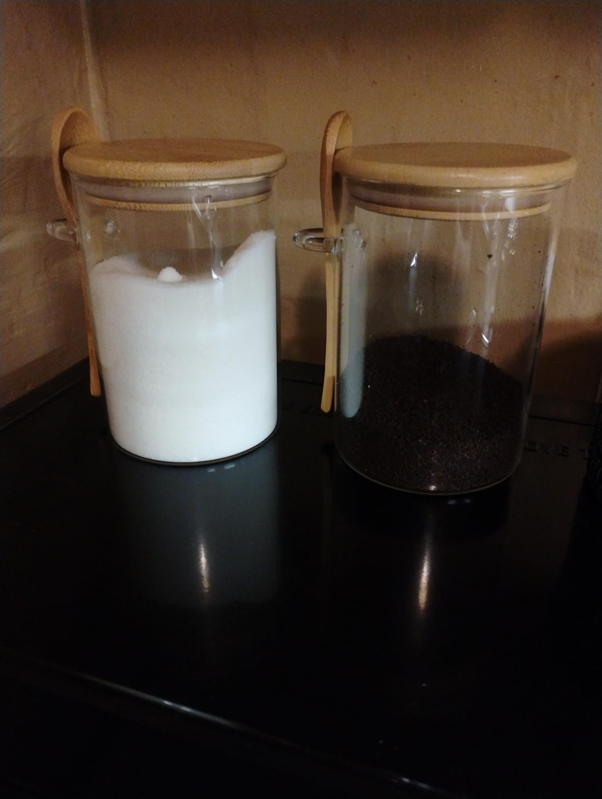 15 oz Glass Sugar Container, 2 Pack Coffee Container, Glass Jars with Lids customer photo 2