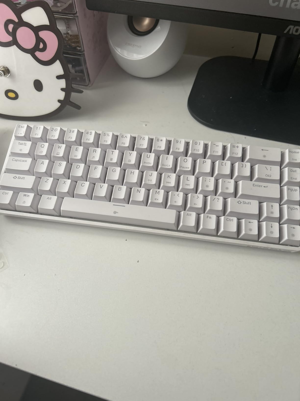 DIERYA T68SE 60% Gaming Mechanical Keyboard, Ultra Compact Mini 68 Key with Red Switches Wired Keyboard, Anti-Ghosting Keys, for Windows Laptops and PC Gamers, White customer photo 1