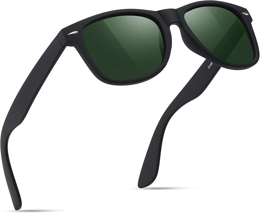Sunglasses Men Polarized Sunglasses for Mens and Womens, Black Retro Sun Glasses Driving Fishing UV Protection customer photo 1