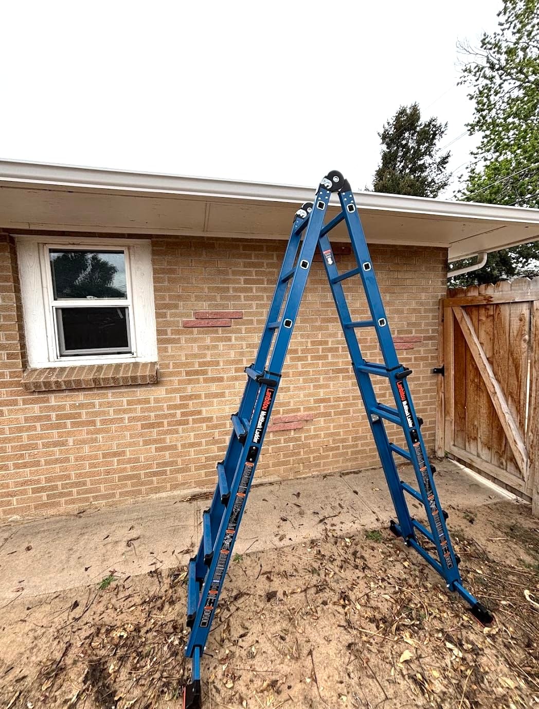 LANBITOU Ladder A Frame Extension 14Ft Multi Position for Home 330lbs customer photo 2