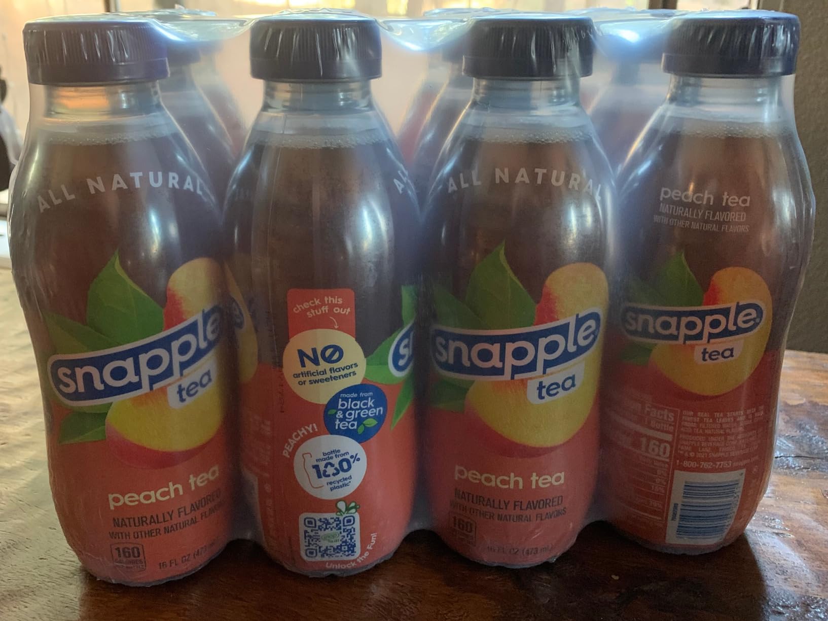 Snapple Peach Tea, 16 fl oz recycled plastic bottle, Pack of 12 customer photo 2