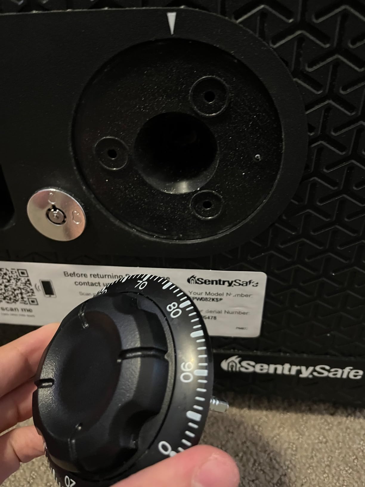 SentrySafe Fireproof and Waterproof Shelf Safe, Large Home or Office Safe with Dial Combination Lock and Override Key, 0.81 Cubic Feet, FPW082KSB | Fire and Water Resistant Safe with Interior Shelf customer photo 2
