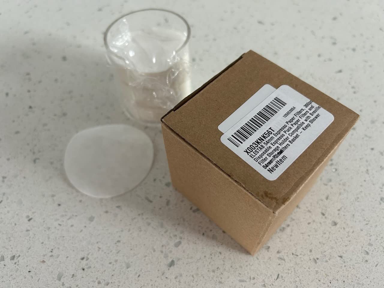 54mm Espresso Paper Filters, 300pcs Disposable Espresso Puck Paper Filters and Filter Storage Holder Compatible with Breville 54mm Portafilters Basket - Keep Shower Screen Clean customer photo 1