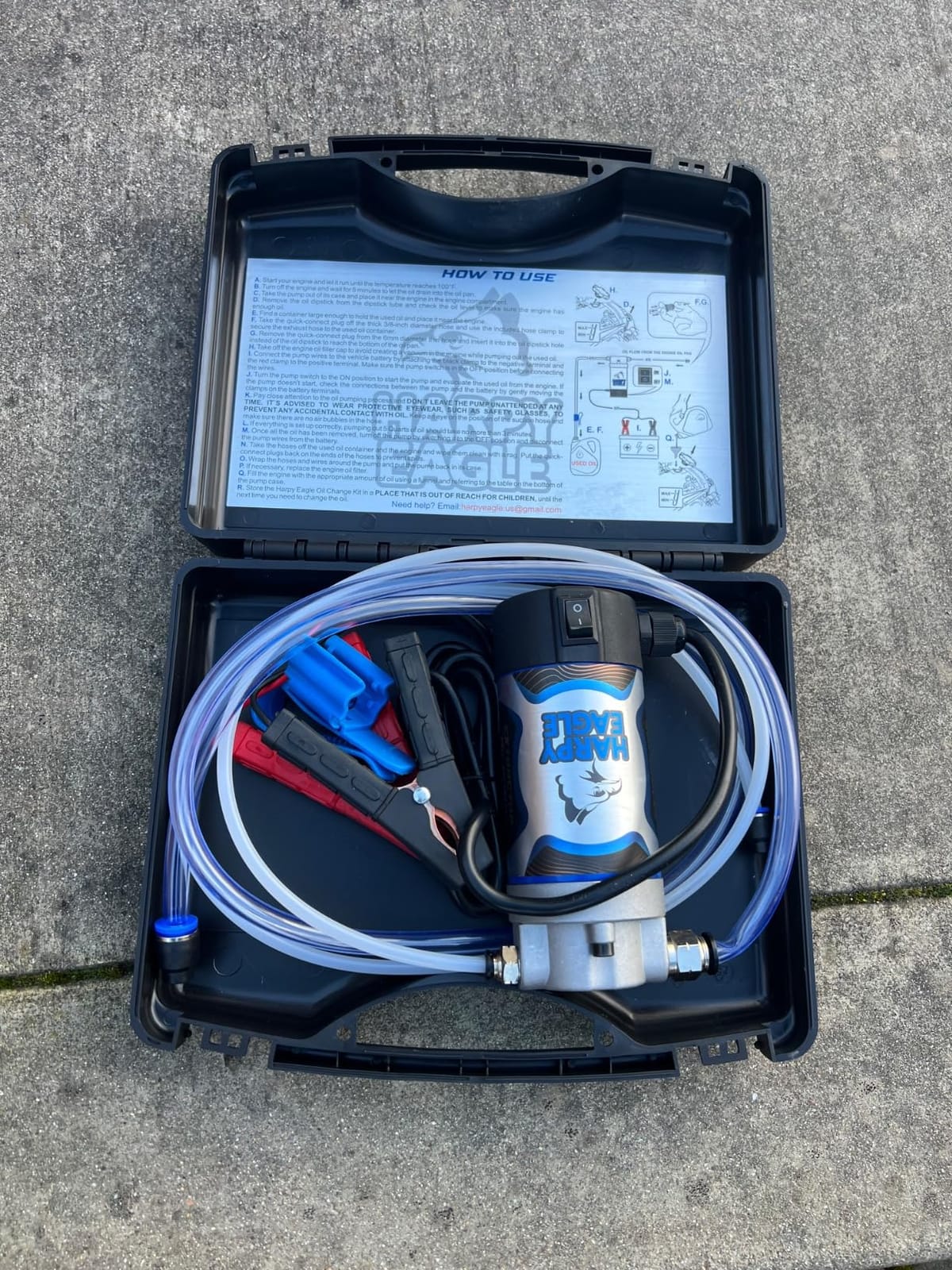 Harpy Eagle Electric Oil Change Extractor Pump 12/24V 100W, Oil Сhange Fluid Extractor Suction Transfer Pump Portable for Automotive, Cars, Boats, Motorcycle,Trucks with Storage Case/Patent Pending customer photo 1