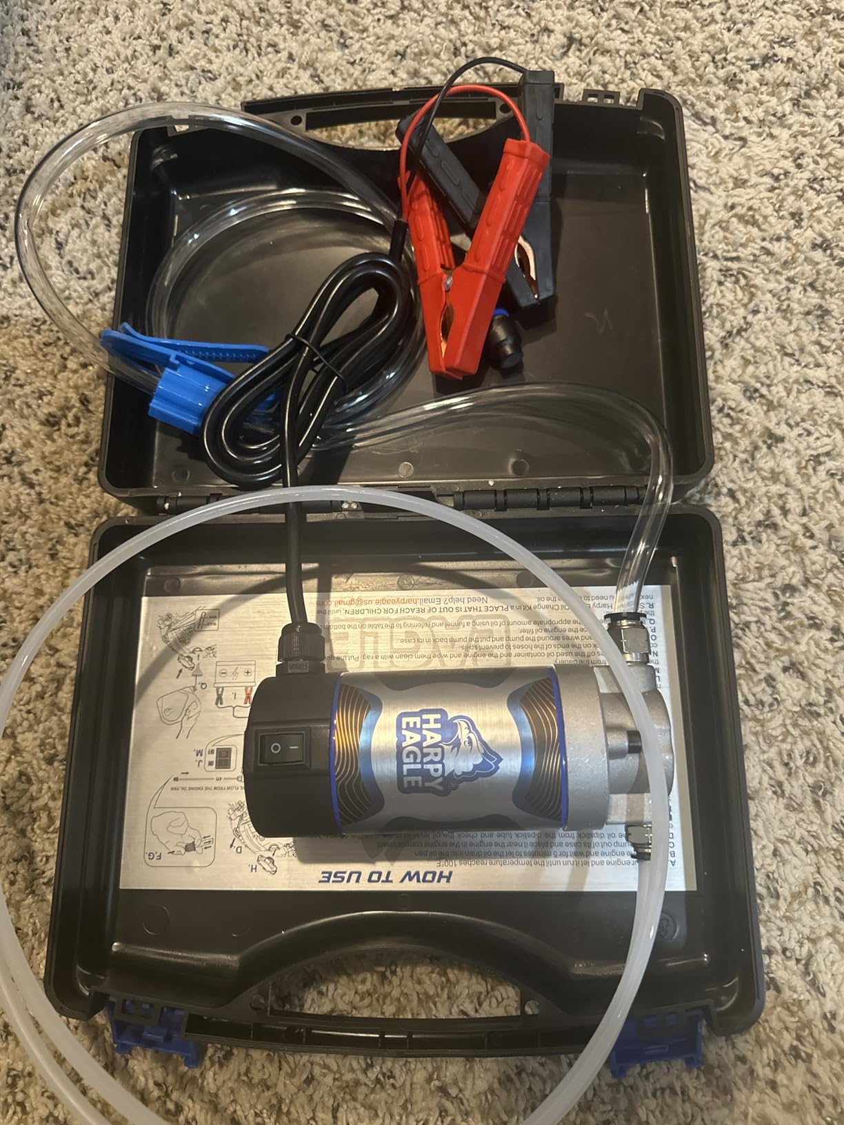 Harpy Eagle Electric Oil Change Extractor Pump 12/24V 100W, Oil Сhange Fluid Extractor Suction Transfer Pump Portable for Automotive, Cars, Boats, Motorcycle,Trucks with Storage Case/Patent Pending customer photo 2