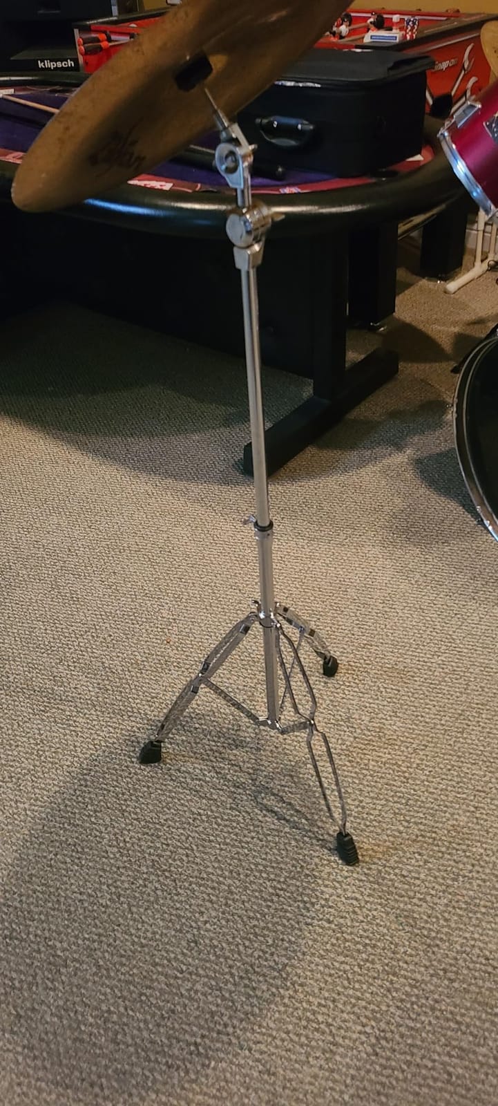 Cymbal Stand with Drum Sticks Holder, Adjust high Boom and Straight Combo,Double Braced Legs with Rubber Feet Ride and Crash cymbal stands customer photo 2