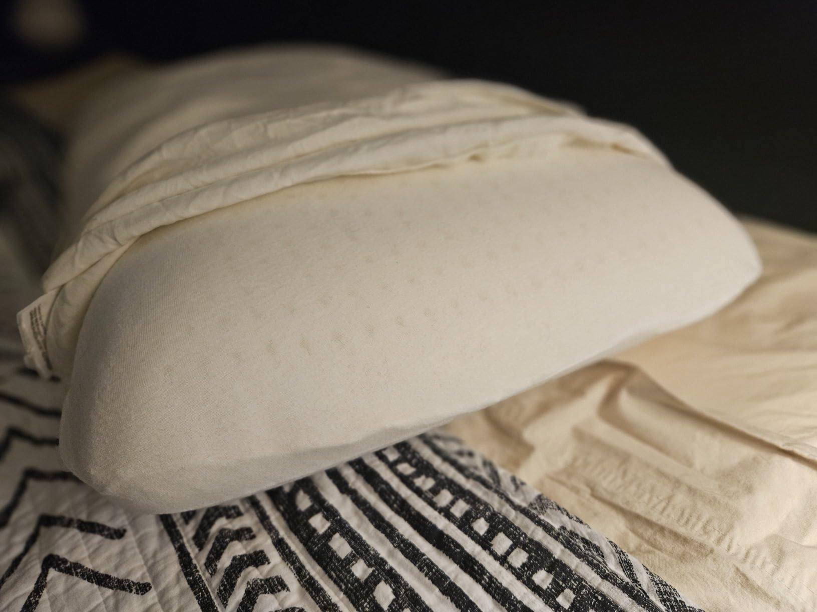 JOTOM 100% Natural Talalay Latex Pillow Sleeping Bed Pillow - Luxury Queen Pillow for Side, Back, and Stomach Sleepers - Removable Breathable Cotton Cover (Queen, Medium 6.2''H) customer photo 2
