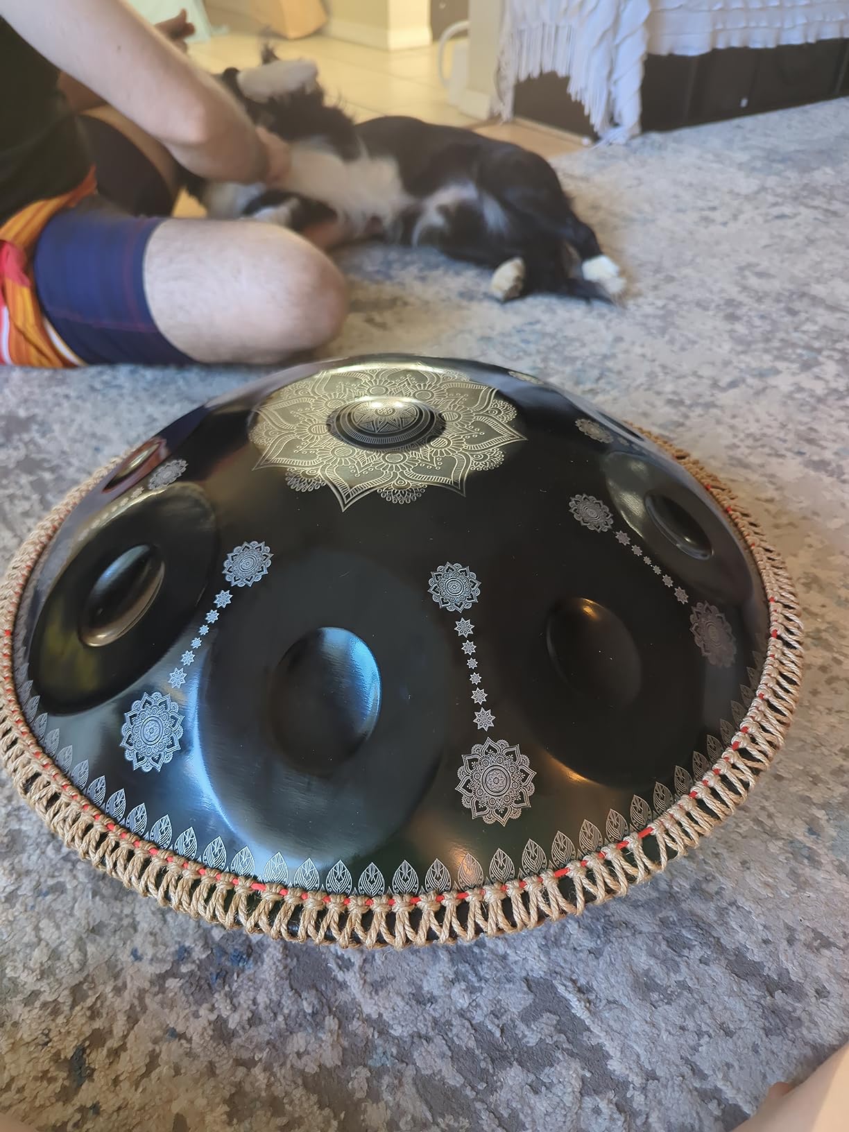 22 Inches 10 Notes D Minor 432HZ Adult's Steel Handpan Drum Instrument,Black customer photo 2