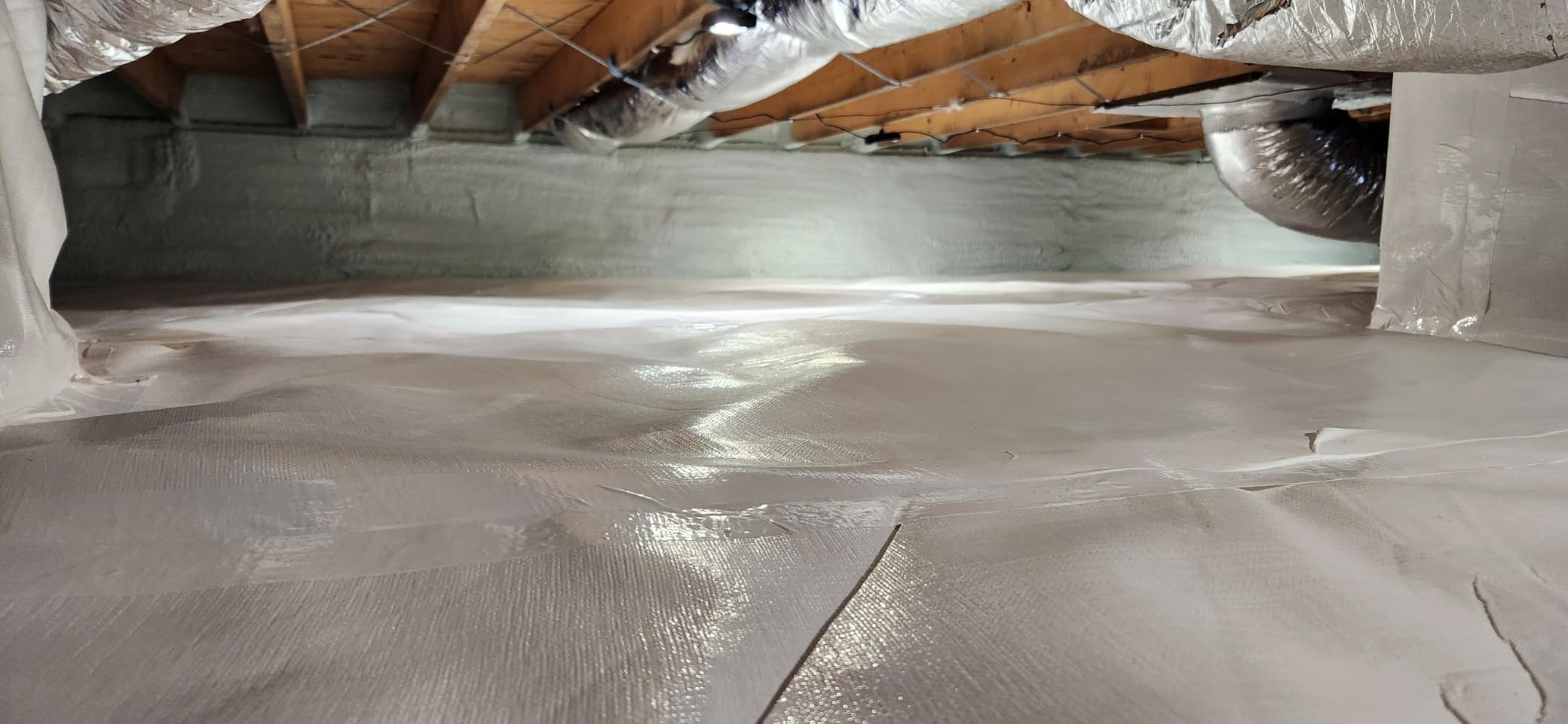 Whitecap - Woven Vapor Barrier - 20 Mil (12' x 100'), Thick Plastic sheeting, Drop Cloth Moisture Barrier Covering for Crawl Space Encapsulation, Life-Time Warranty customer photo 1