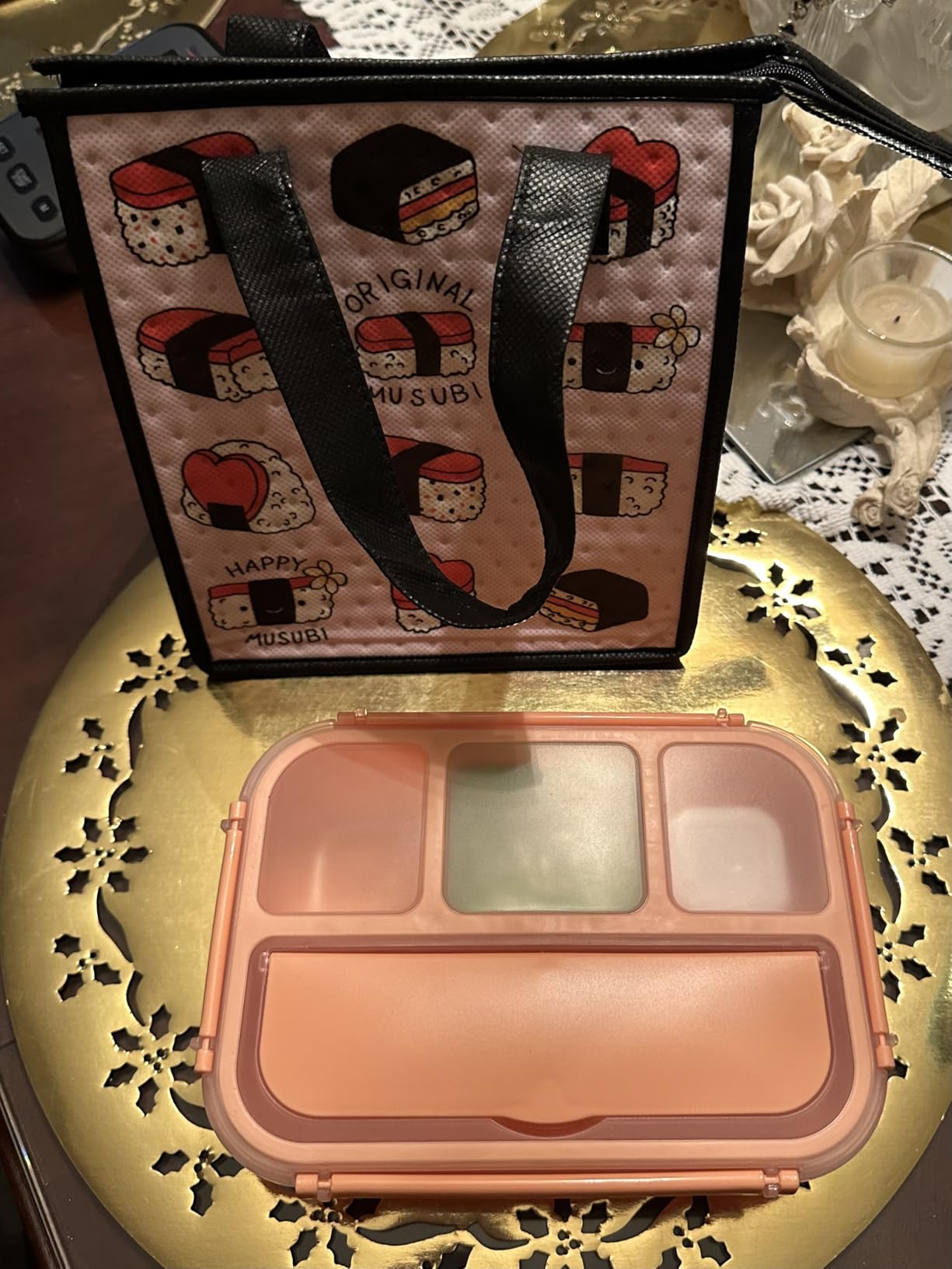 Bento Box Adult Lunch Box, Containers for Adults Men Women with 4 Compartments, Lunchable Food Container with Utensils, Sauce Jar, Muffin Liners, 40 Oz/5 Cup, Microwave & Dishwasher Safe, Brown customer photo 1