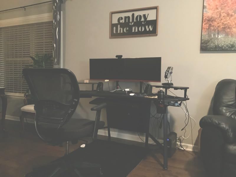 EUREKA ERGONOMIC Gaming Desk Wing Shaped Keyboard Tray 72 Inch Walnut customer photo 2