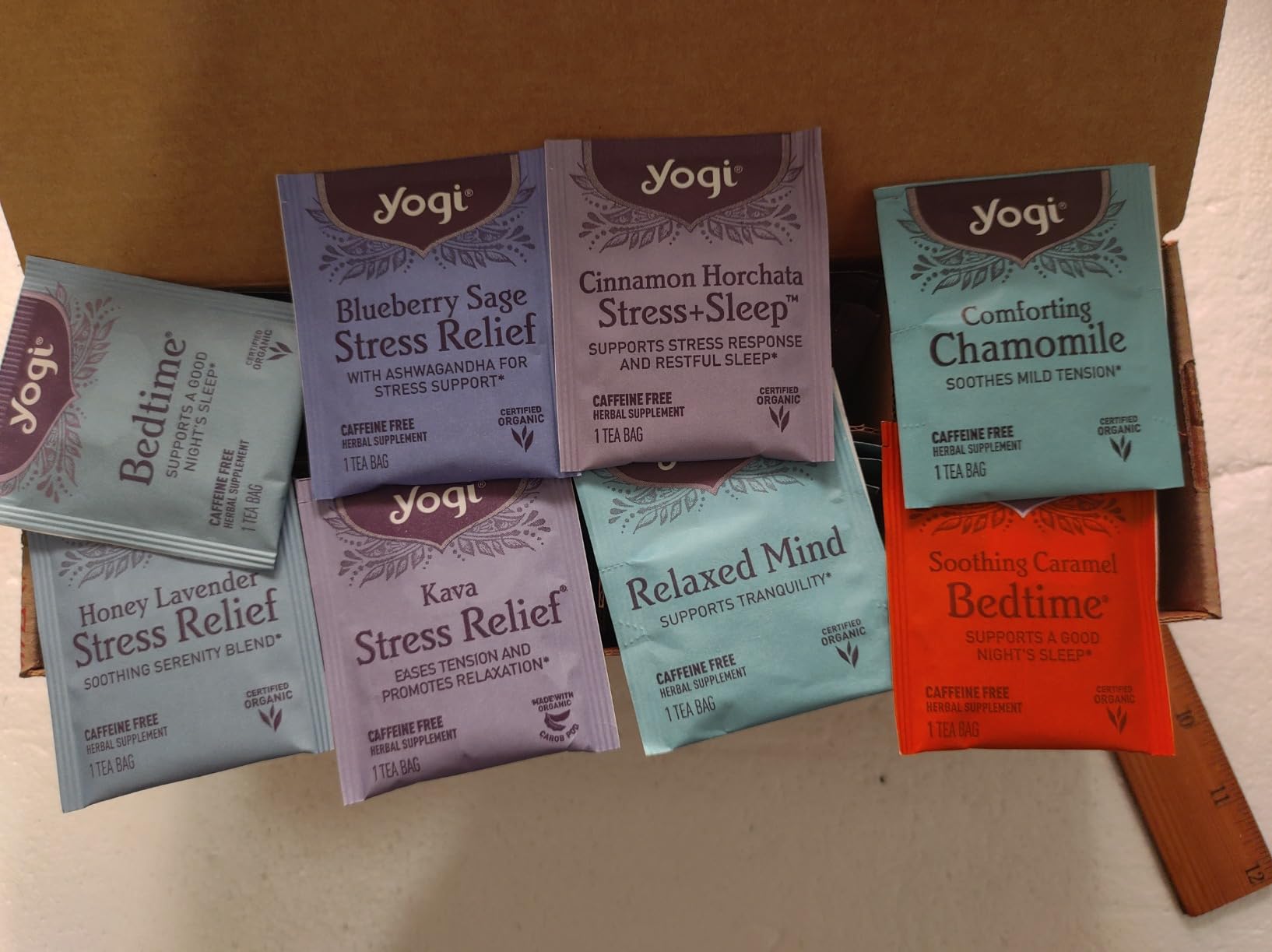 Yogi Relaxation Sampler Box (32 Tea Bags) - 8 Favorite Herbal Teas for Stress Relief & Sleep - Organic & Caffeine Free customer photo 2