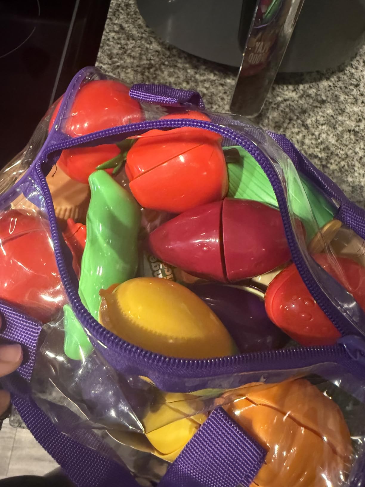 LAUGIGLE Pretend Play Food for Kids Kitchen, 78Pc Cutting Toy Food with Storage Bag | Pretend Play Food for Kids Kitchen-Toys Food with Veggies, Fruits, Play Kitchen Accessories, Boys Girls Gift customer photo 1