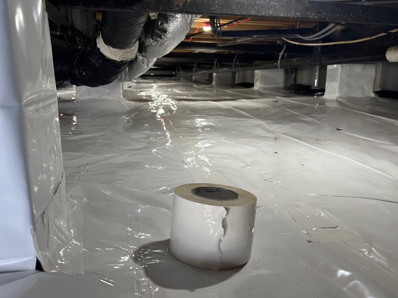 Crawl Space Vapor Barrier, 10 Mil 10x100' Black/White Panda Film | Thick Plastic Sheeting, Plastic Drop Cloth Covering for Crawlspace Encapsulation, Suitable for Commercial and Residential Use customer photo 1