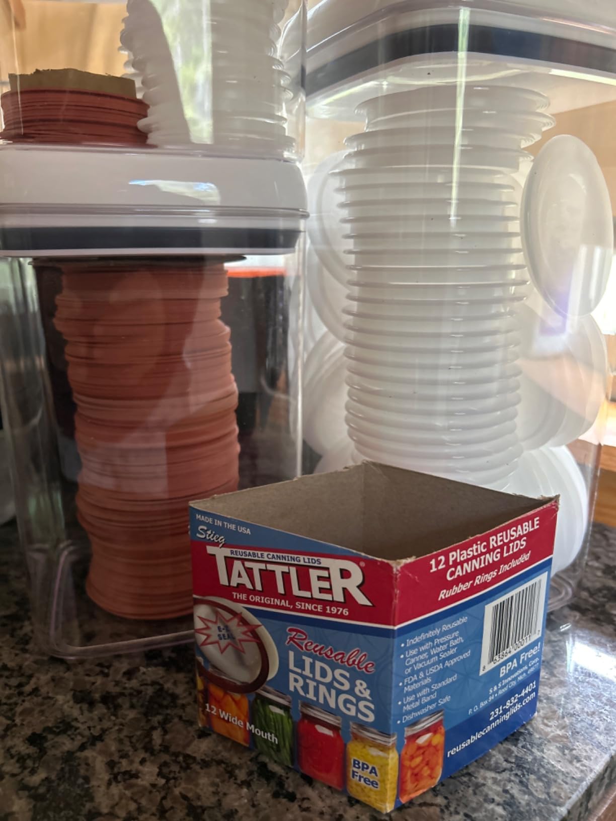 Wide Mouth Reusable Canning Lids Kit, 24 Pack | Includes 24 Wide Mouth Tattler Lids and Rings with 24 Dissolvable Jar Labels for Water Bath and Pressure Canning customer photo 1